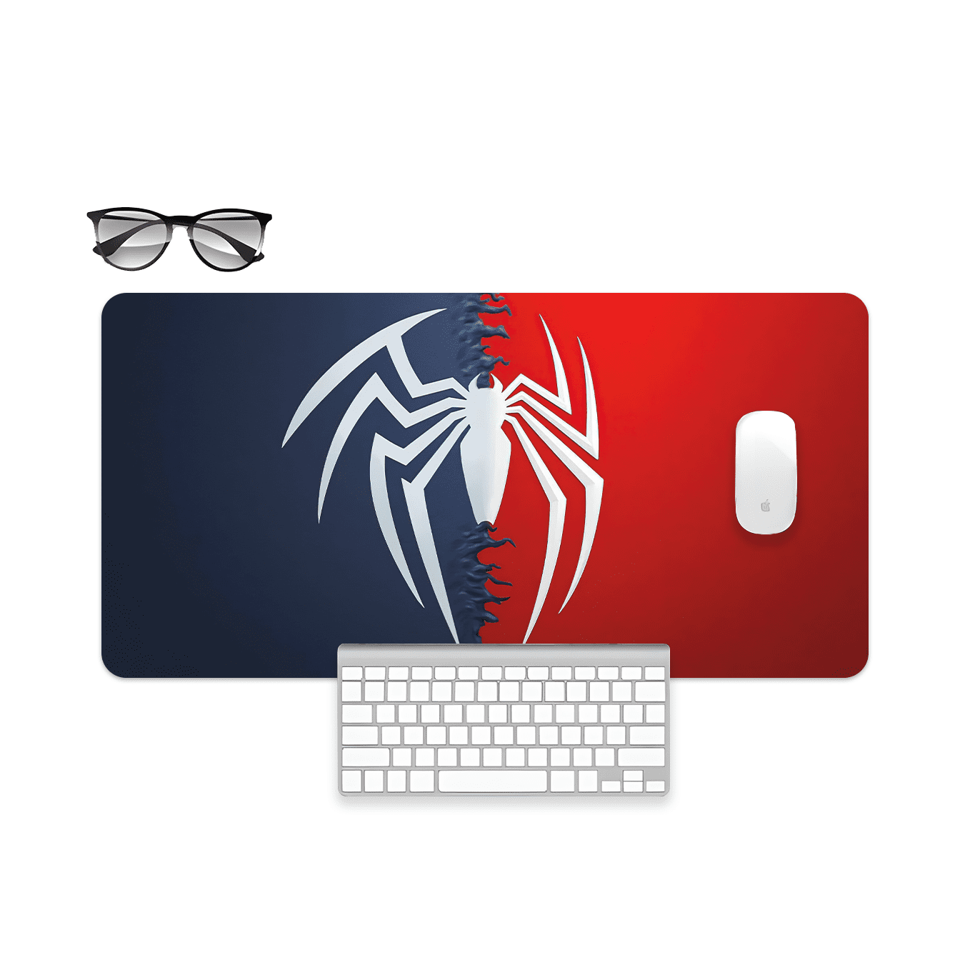Marvel's Spiderman and Venom Art Mouse Pad - 23.6 x 11 Inches Desk Pad - Gaming and Workstation Mat for Superhero Fans - Non-Slip Rubber Base - Smooth Surface for Precise Control
