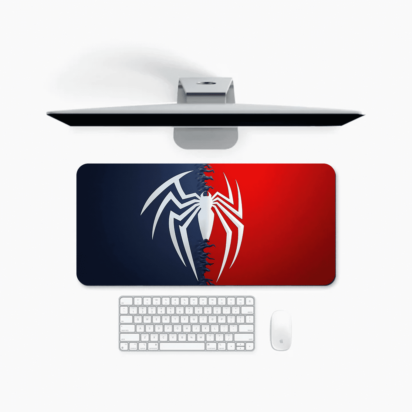Marvel's Spiderman and Venom Art Mouse Pad - 23.6 x 11 Inches Desk Pad - Gaming and Workstation Mat for Superhero Fans - Non-Slip Rubber Base - Smooth Surface for Precise Control