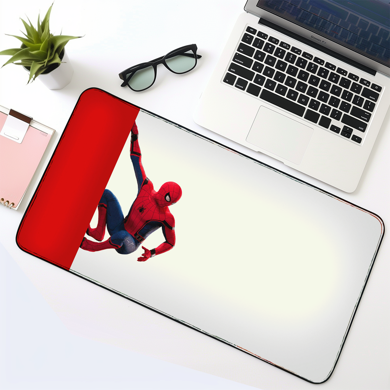 Marvel's Spiderman Art Mouse Pad - 23.6 x 11 Inches Desk Pad - Gaming and Workstation Mat for Superhero Fans - Non-Slip Rubber Base - Smooth Surface for Precise Control