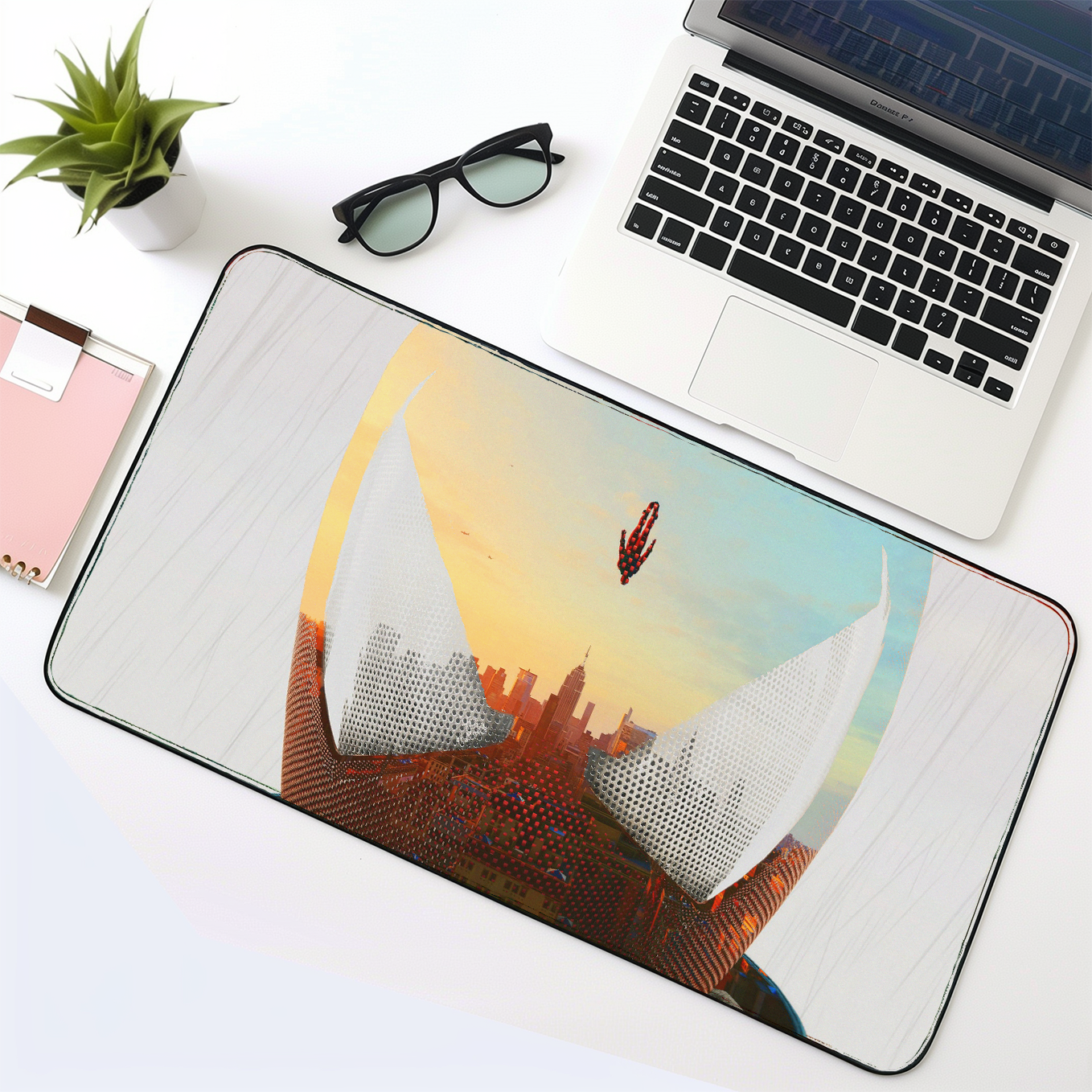 Marvel's Friendly Neighborhood Spider Man Art Mouse Pad - 23.6 x 11 Inch Desk Pad - Gaming and Workstation Mat for Superhero Fans - Non-Slip Rubber Base - Smooth Surface for Precise Control