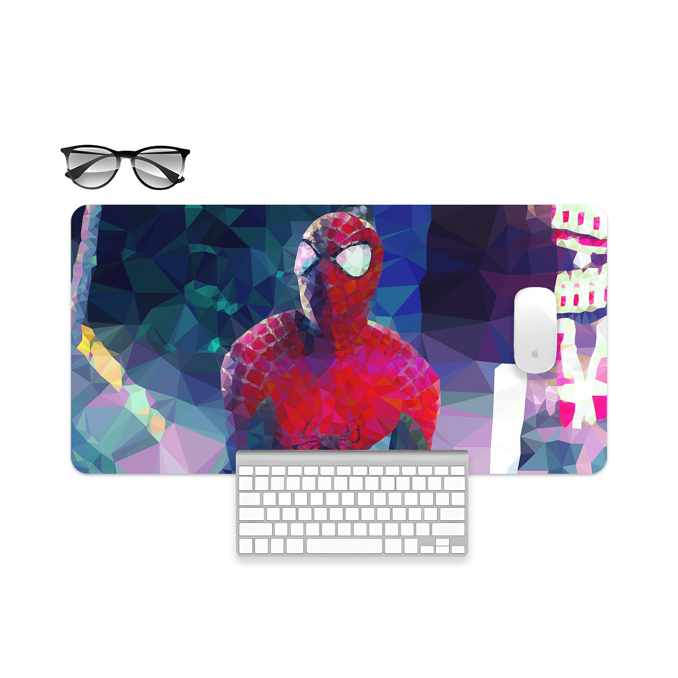 Amazing Spider Man Low Poly Art Mouse Pad - 23.6 x 11 Inches Desk Pad - Gaming and Workstation Mat for Spiderverse Fans - Non-Slip Rubber Base - Smooth Surface for Precise Control