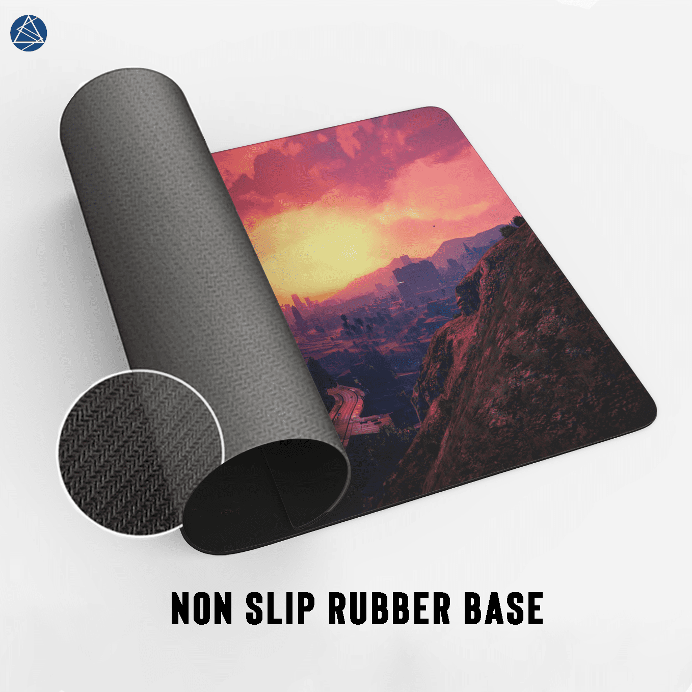 GTA V Los Santos City Landscape Mouse Pad - 23.6 x 11 Inches Desk Pad - Gaming and Workstation Mat for Grand Theft auto Fans - Non-Slip Rubber Base - Smooth Surface for Precise Control