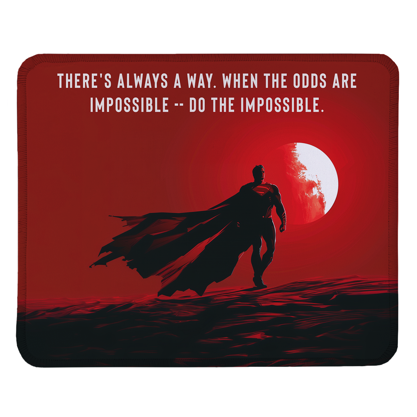 Superman Set of 2 Stitched Gaming Mouse Pads with Anti-Slip Rubber Base and Waterproof Surface