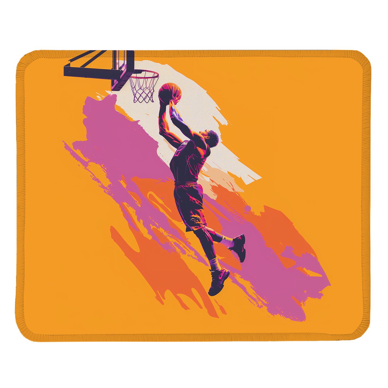 Streetball Hustle Art – Set of 2 Stitched Gaming Mouse Pads with Anti-Slip Rubber Base and Waterproof Surface