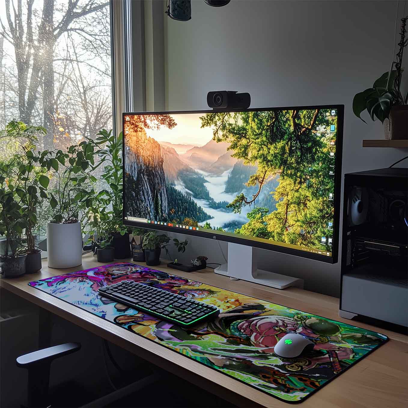 Luffy Zoro Sanji XXXL Deskpad – 36x14 Inches Extra Large Mouse Pad with Non-Slip Rubber base, Stitched Edges, Waterproof Surface – Ideal for Gaming and Office Desk (Copy) (Copy)