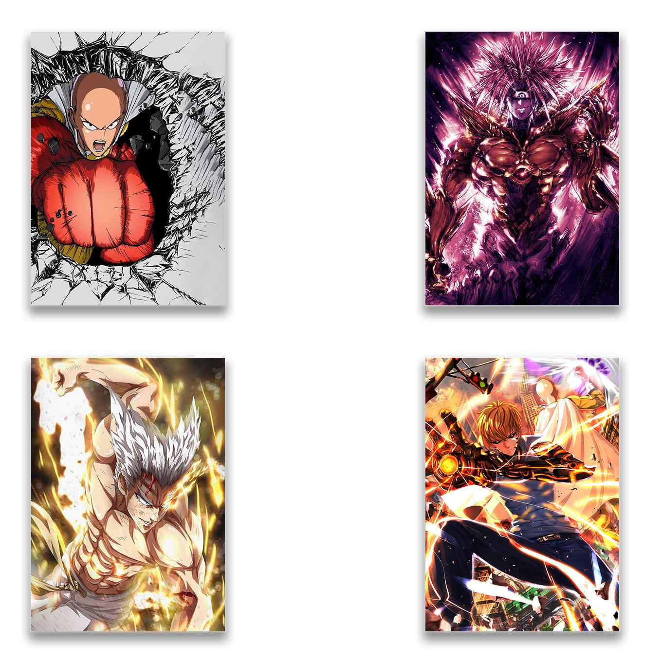 One Punch Man set of 10 Portrait posters ( 12x18, 350 GSM ) Comes with double sided tape
