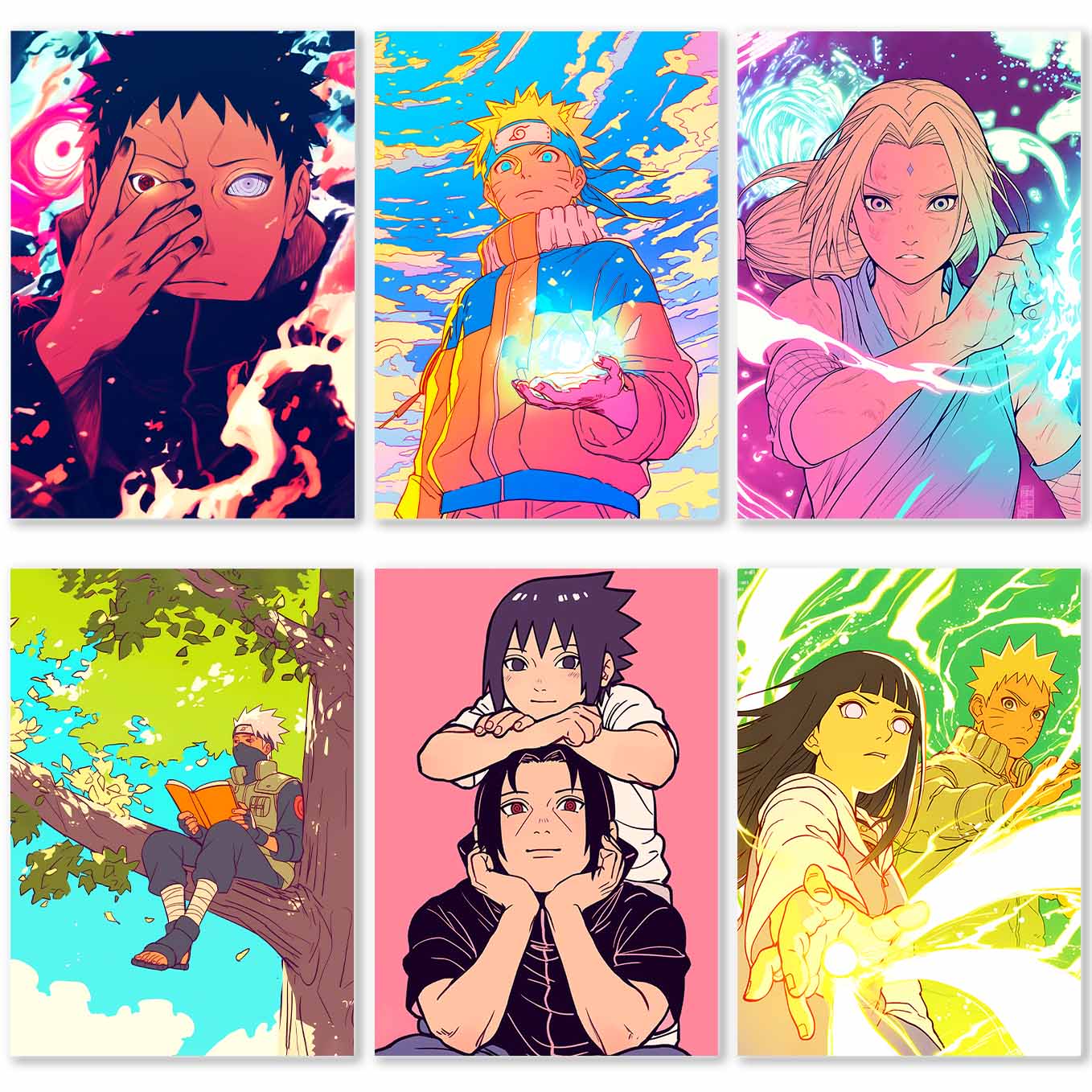 SoulAbiti Anime Inspired Set of 20 Posters for Wall Art | Minimal Ninja Warrior A4 Size