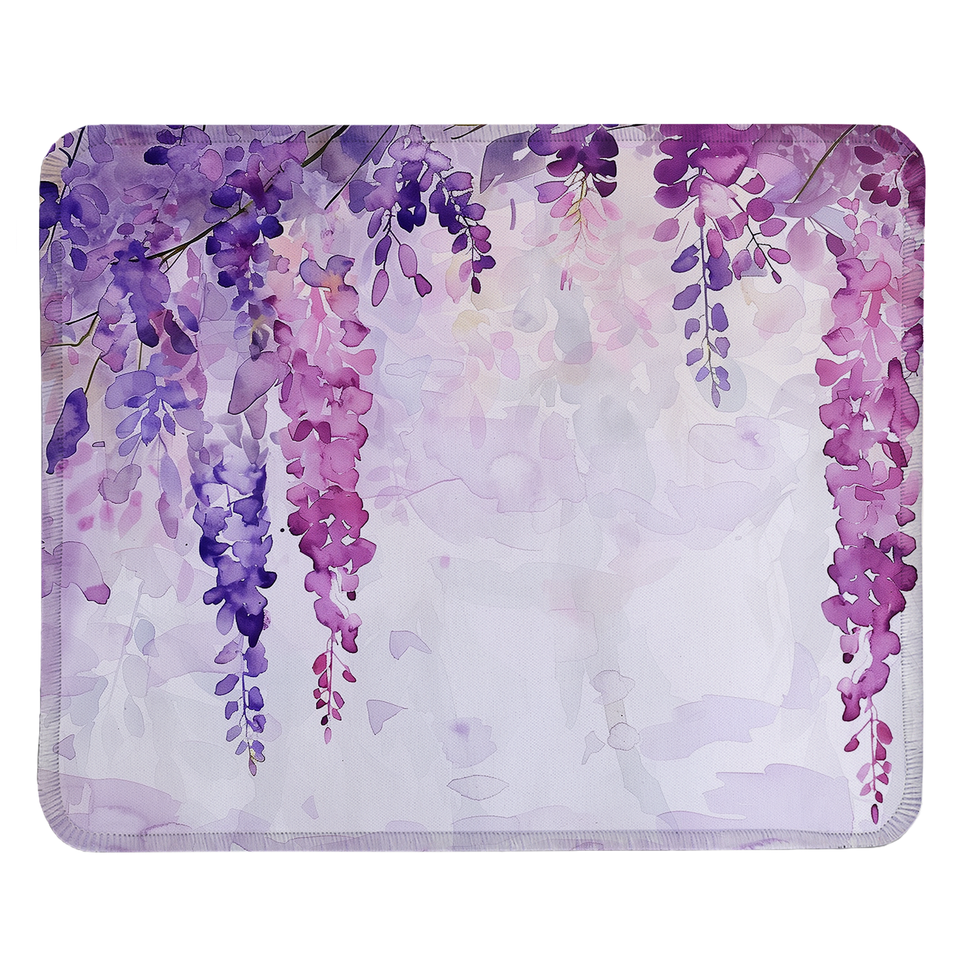 Wisteria Floral Hangings – Set of 2 Stitched Gaming Mouse Pads with Anti-Slip Rubber Base and Waterproof Surface