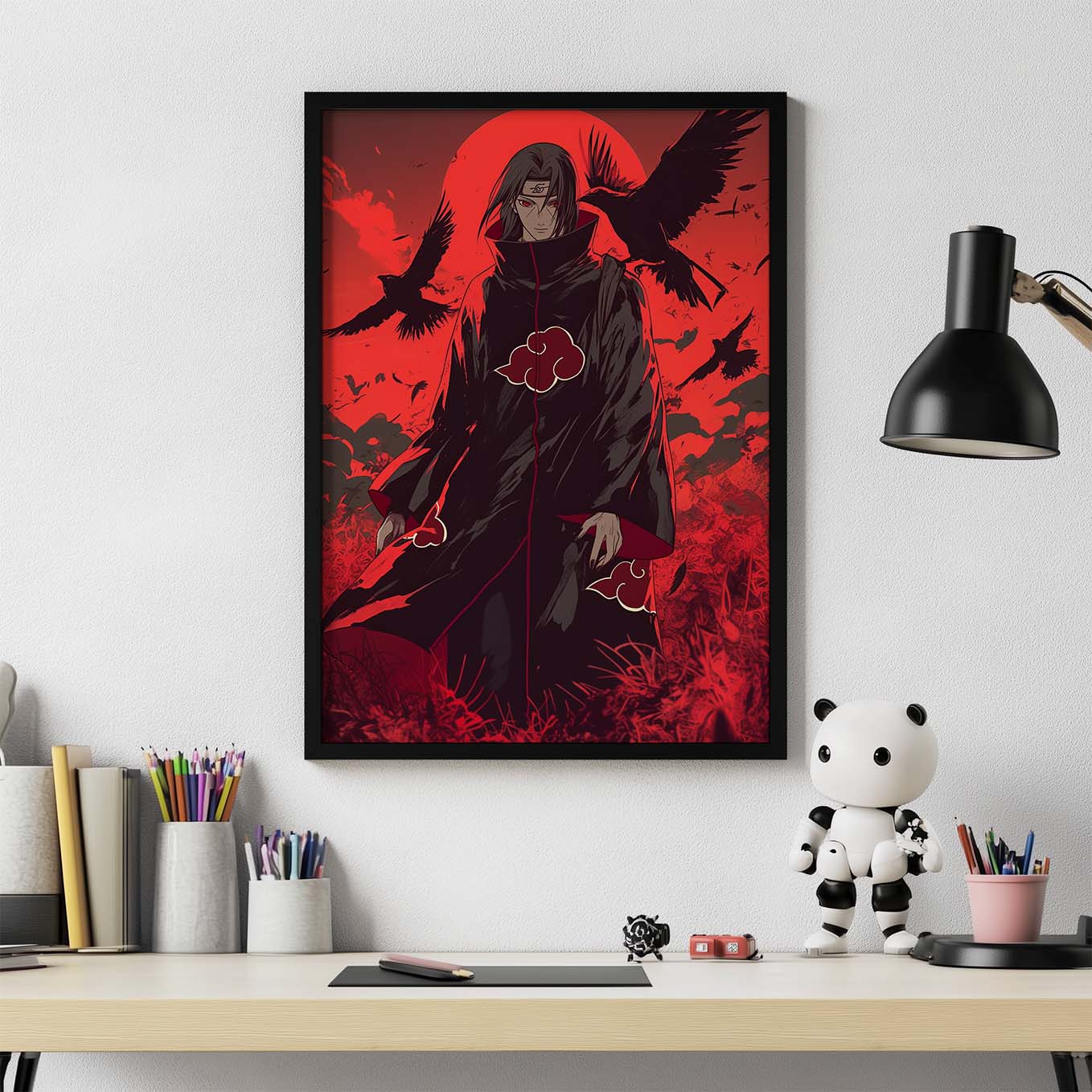 Itachi Uchiha Akatsuki Poster art framed 12x18-Inch, Plexi-Glass