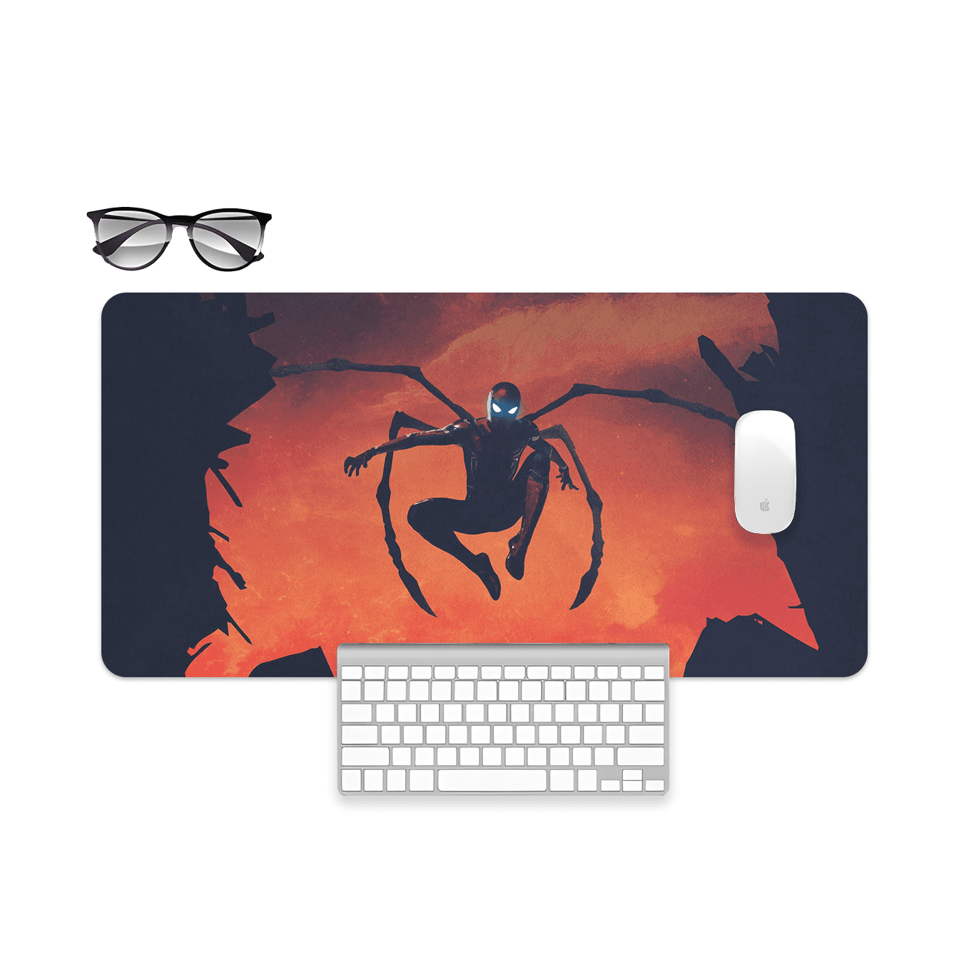Marvel's Iron Spiderman Suit Mouse Pad - 23.6 x 11 Inches Desk Pad - Gaming and Workstation Mat for Spiderverse Fans - Non-Slip Rubber Base - Smooth Surface for Precise Control