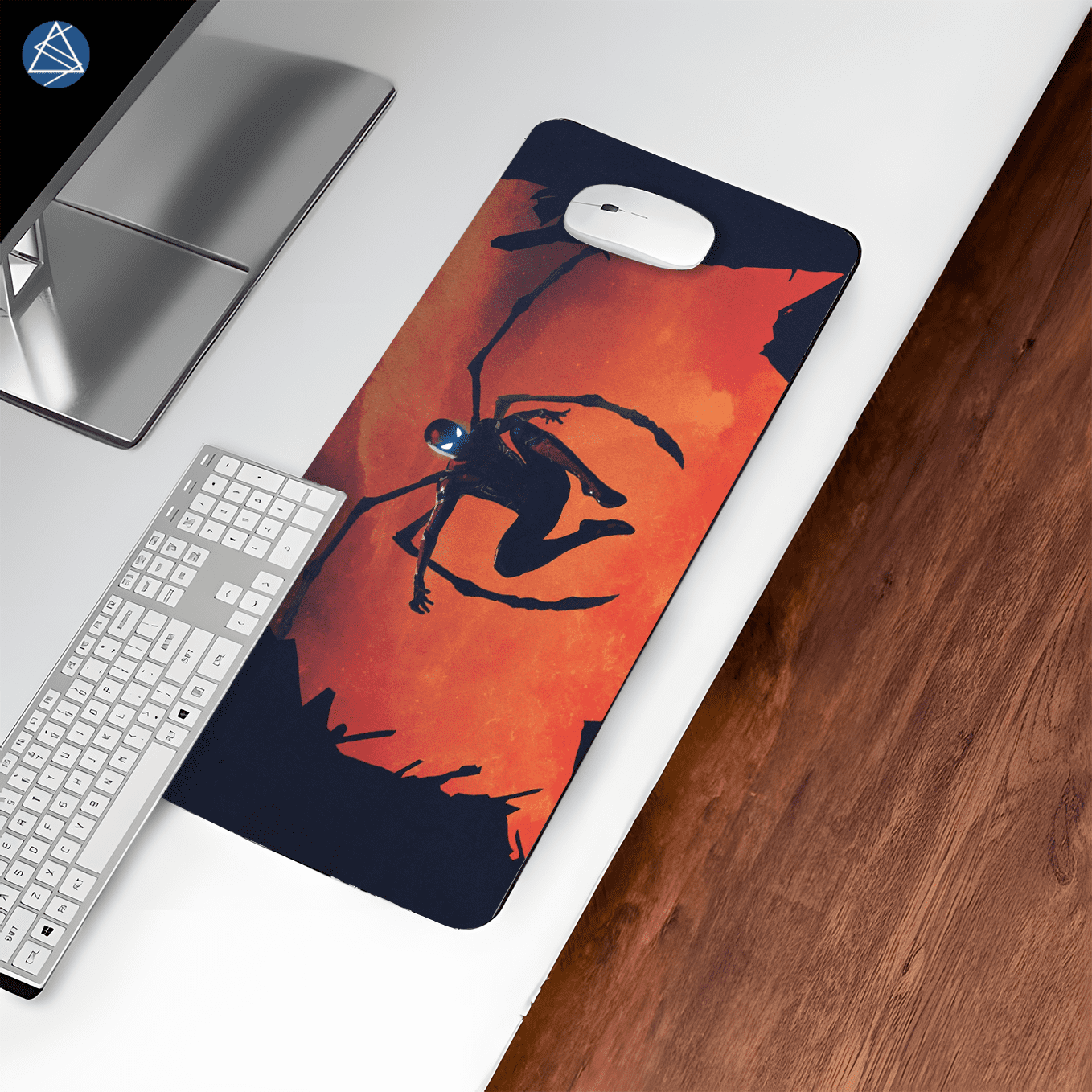 Marvel's Iron Spiderman Suit Mouse Pad - 23.6 x 11 Inches Desk Pad - Gaming and Workstation Mat for Spiderverse Fans - Non-Slip Rubber Base - Smooth Surface for Precise Control
