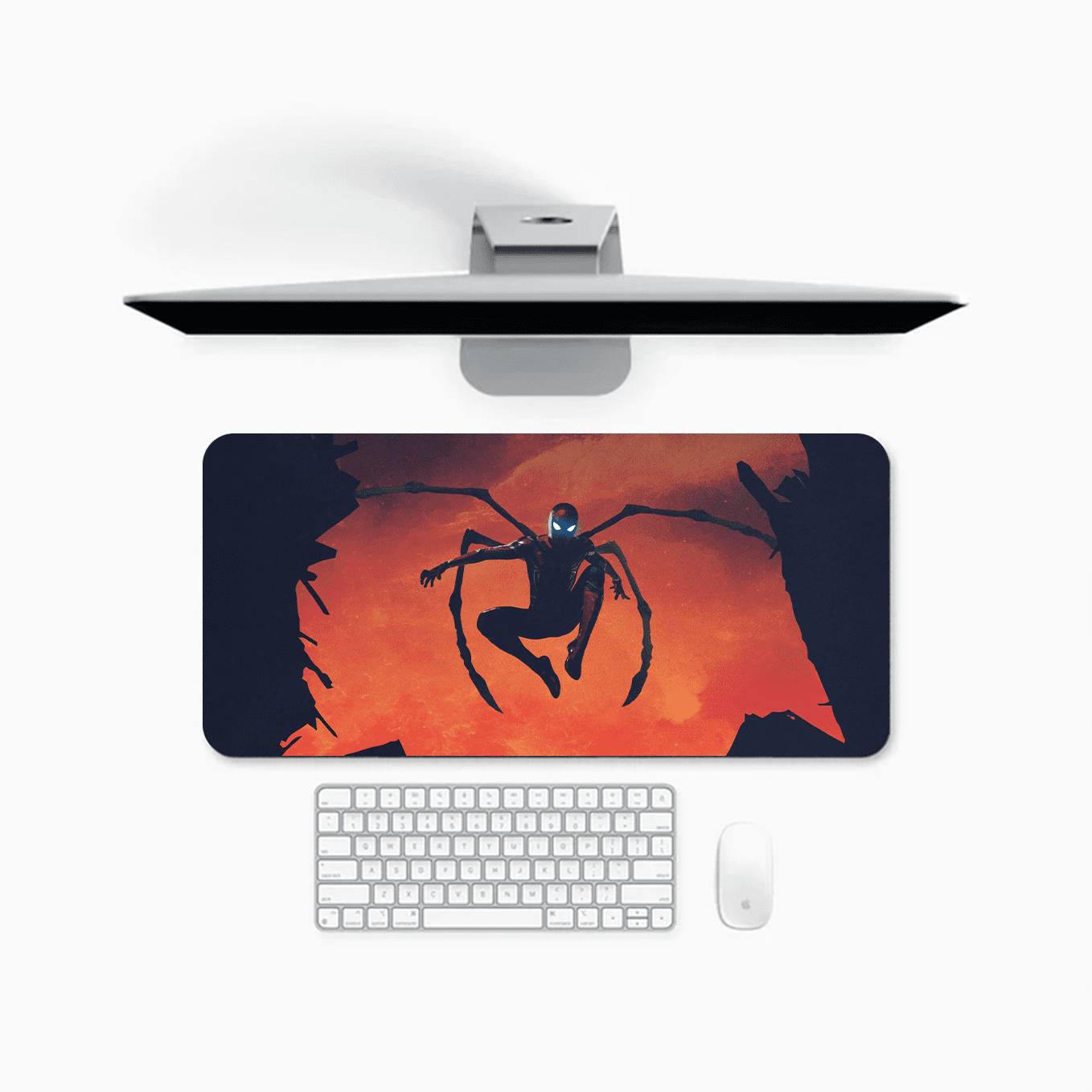 Marvel's Iron Spiderman Suit Mouse Pad - 23.6 x 11 Inches Desk Pad - Gaming and Workstation Mat for Spiderverse Fans - Non-Slip Rubber Base - Smooth Surface for Precise Control