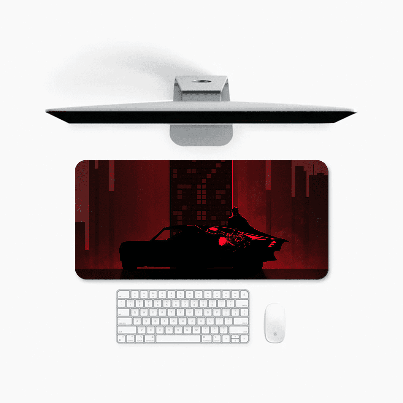 DC Batman The Dark Knight with Batmobile Mouse Pad - 23.6 x 11 Inches Desk Pad - Gaming and Workstation Mat for Dark Knight Fans - Non-Slip Rubber Base - Smooth Surface for Precise Control