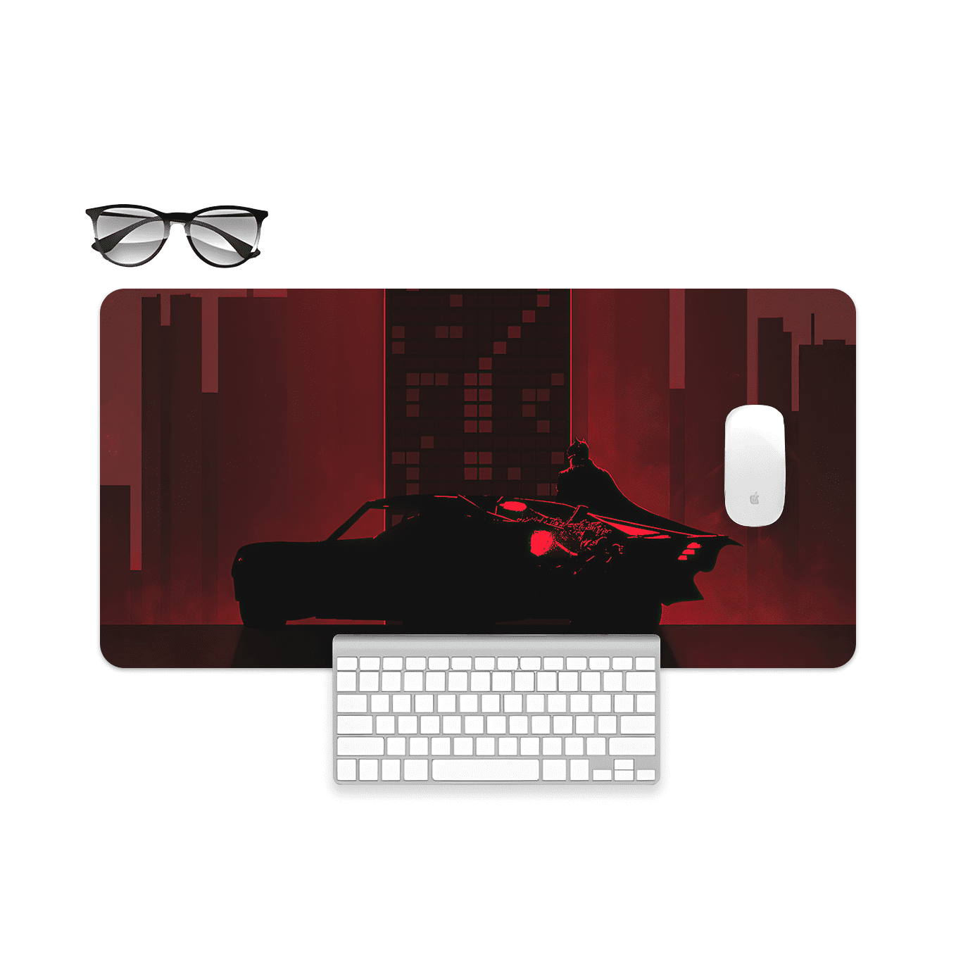 DC Batman The Dark Knight with Batmobile Mouse Pad - 23.6 x 11 Inches Desk Pad - Gaming and Workstation Mat for Dark Knight Fans - Non-Slip Rubber Base - Smooth Surface for Precise Control