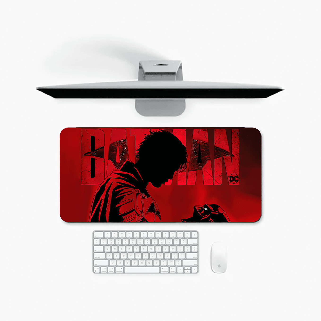 DC The Batman Mouse Pad - 23.6 x 11 Inches Desk Pad - Gaming and Workstation Mat for Vengence Art Fans - Non-Slip Rubber Base - Smooth Surface for Precise Control
