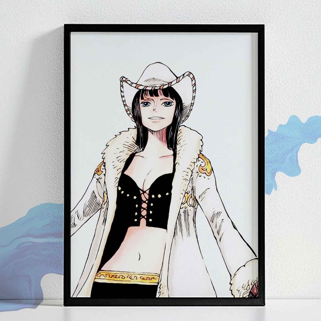 One Piece Nico robin in Arabasta Poster Art Framed (13x19-Inch, Plexi-Glass, Textured Frame)