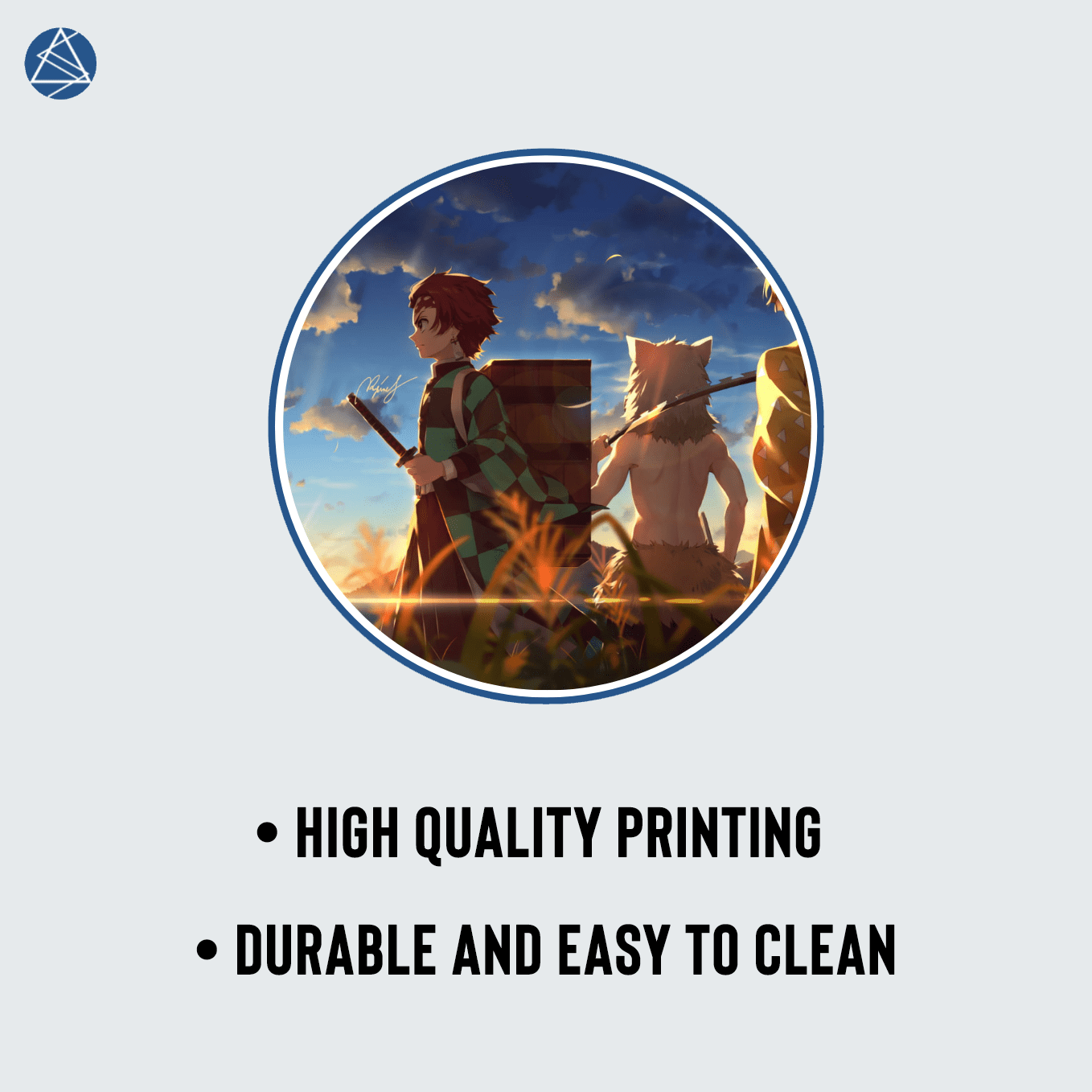 Demon Slayer Trio Mouse Pad - 23.6 x 11 Inches Desk Pad - Gaming and Workstation Mat for Tanjiro Zenitsu Inosuke Art Fans - Non-Slip Rubber Base - Smooth Surface for Precise Control
