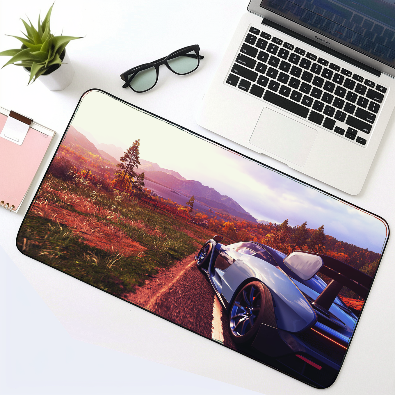 Forza Horizon 5 Sports Luxury Car Art Mouse Pad - 23.6 x 11 Inches Desk Pad - Gaming and Workstation Mat for Racing Games Fans - Non-Slip Rubber Base - Smooth Surface for Precise Control
