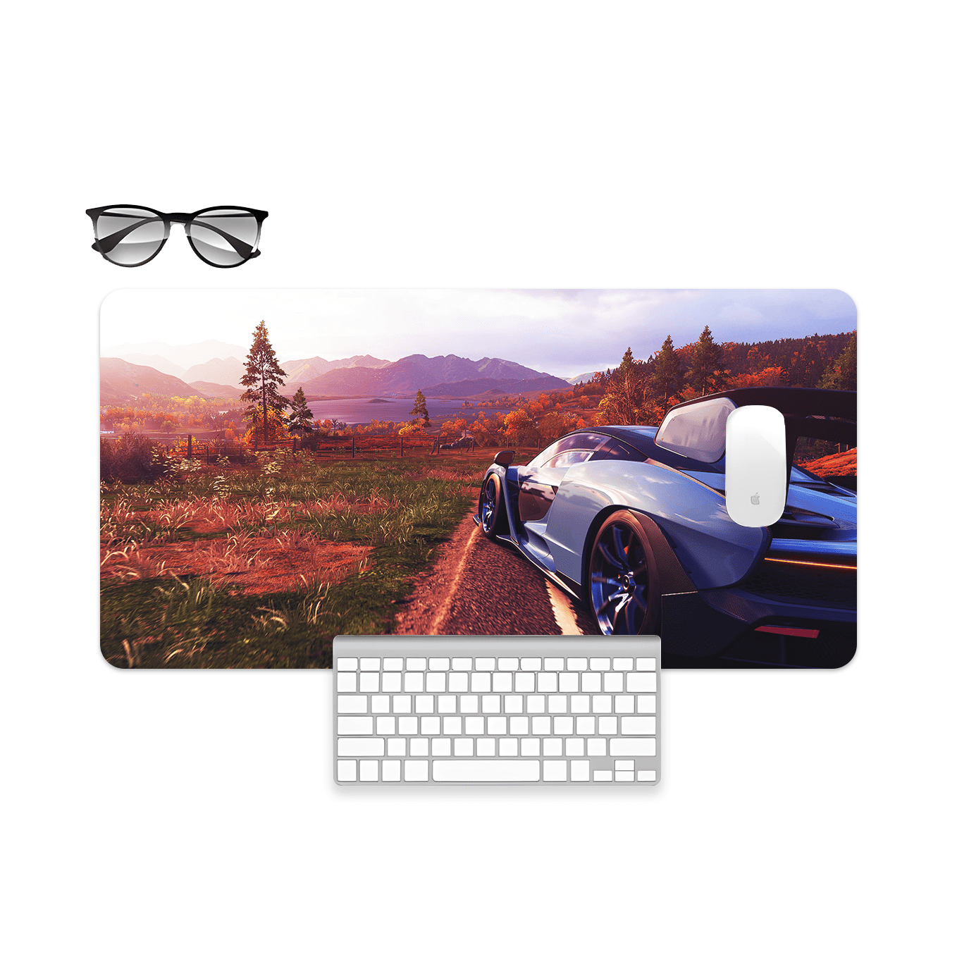 Forza Horizon 5 Sports Luxury Car Art Mouse Pad - 23.6 x 11 Inches Desk Pad - Gaming and Workstation Mat for Racing Games Fans - Non-Slip Rubber Base - Smooth Surface for Precise Control