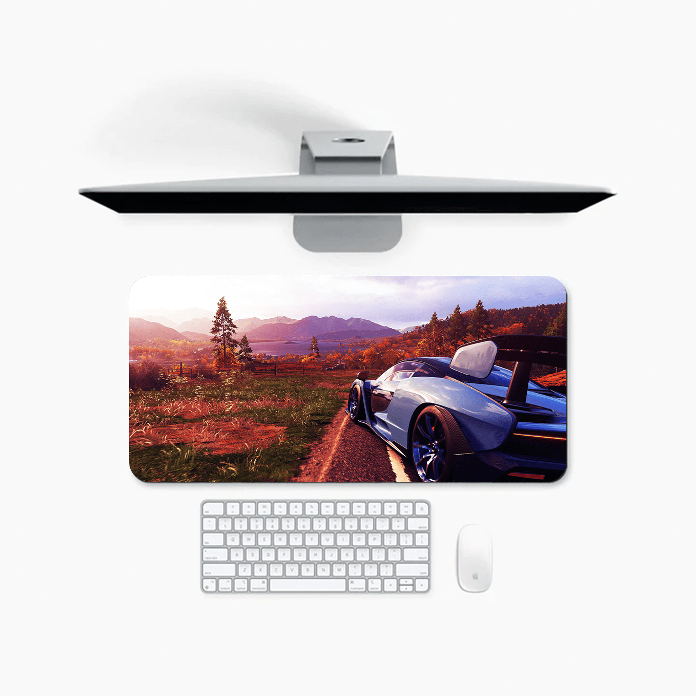 Forza Horizon 5 Sports Luxury Car Art Mouse Pad - 23.6 x 11 Inches Desk Pad - Gaming and Workstation Mat for Racing Games Fans - Non-Slip Rubber Base - Smooth Surface for Precise Control