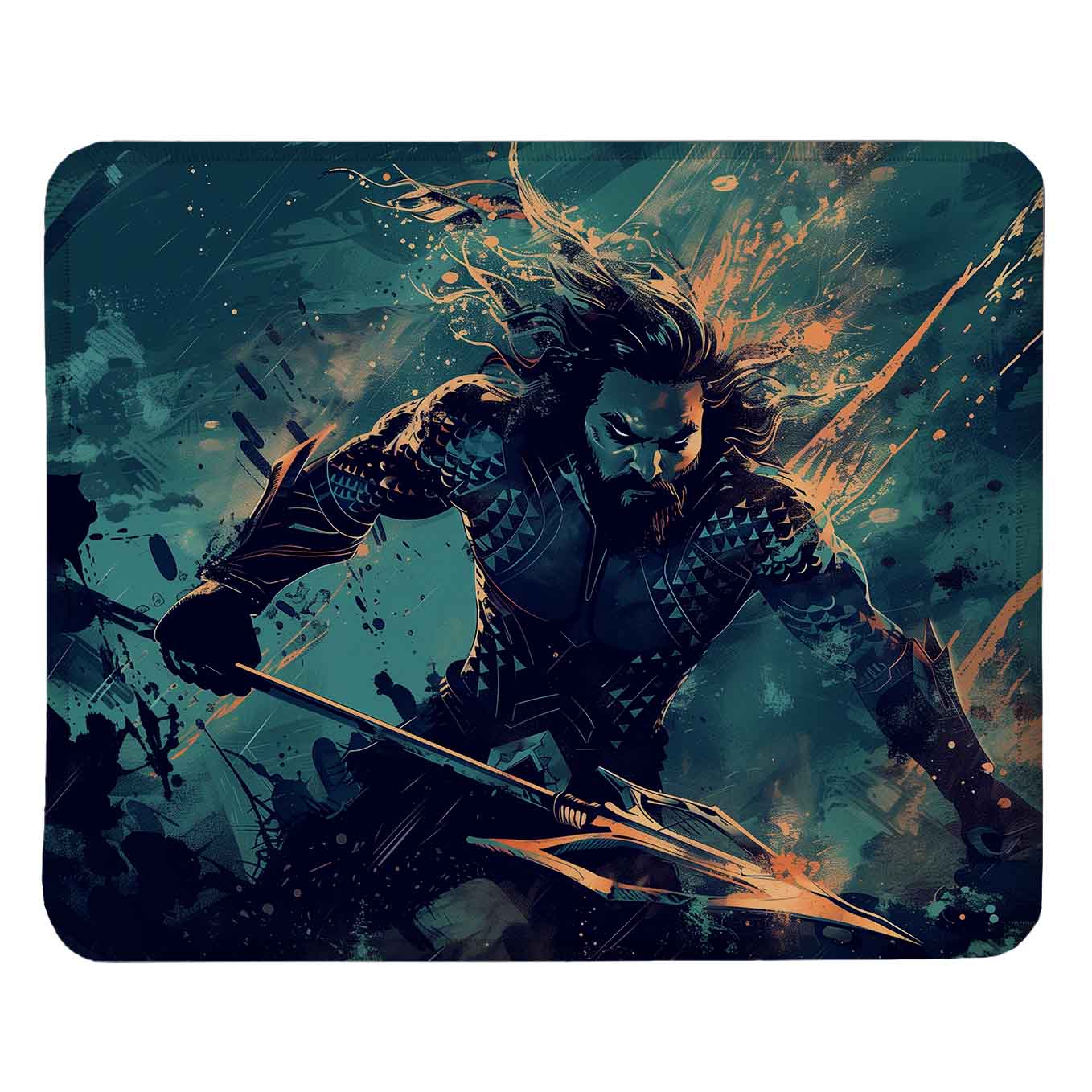 Aquaman Set of 2 Stitched Gaming Mouse Pads with Anti-Slip Rubber Base and Waterproof Surface
