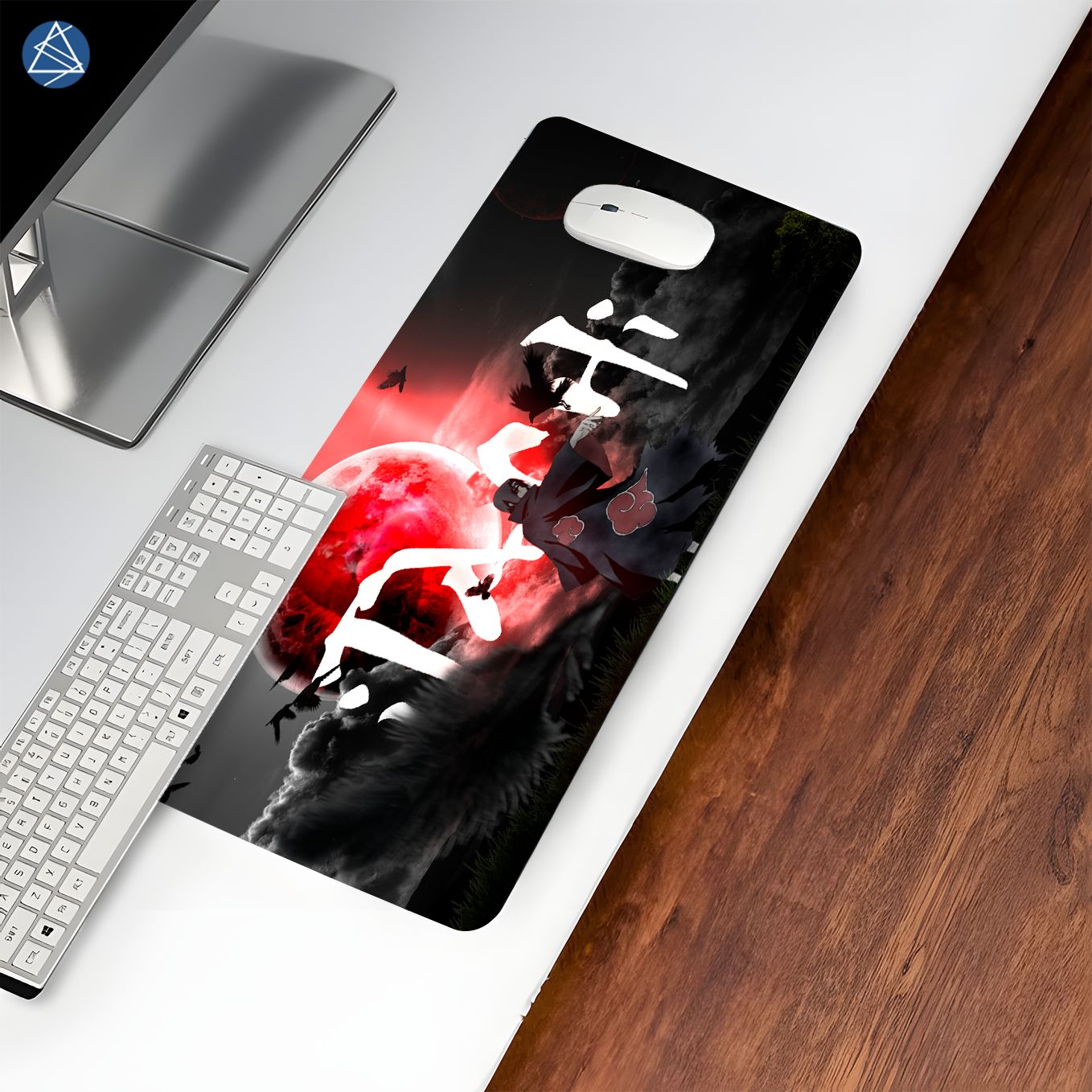 Naruto Akatsuki Itachi Uchiha Mouse Pad - 23.6 x 11 Inches Desk Pad - Gaming and Workstation Mat - Non-Slip Rubber Base - Smooth Surface for Precise Control