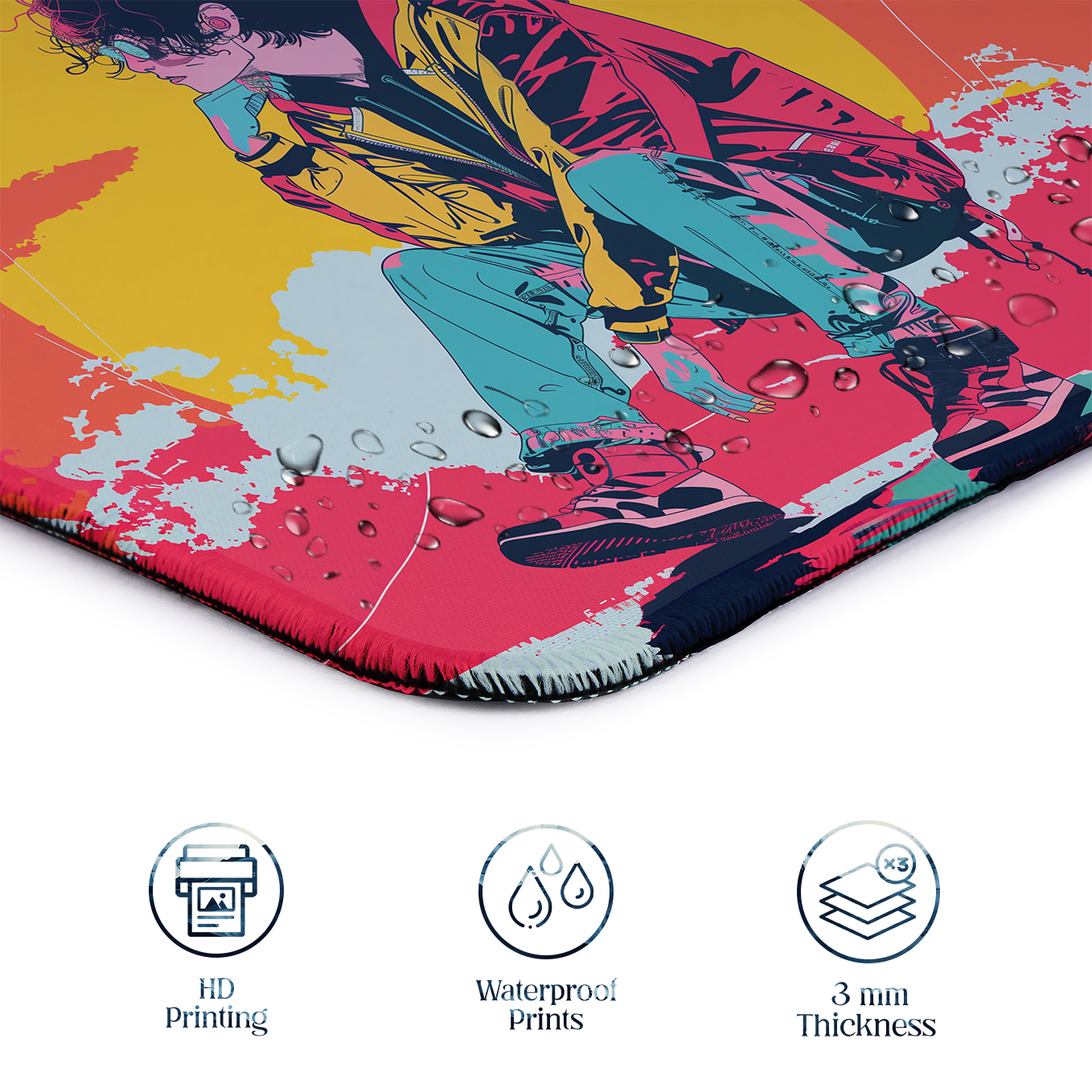 Skyline Dreams – Set of 2 Stitched Anime Theme Gaming Mouse Pads with Anti-Slip Rubber Base and Waterproof Surface