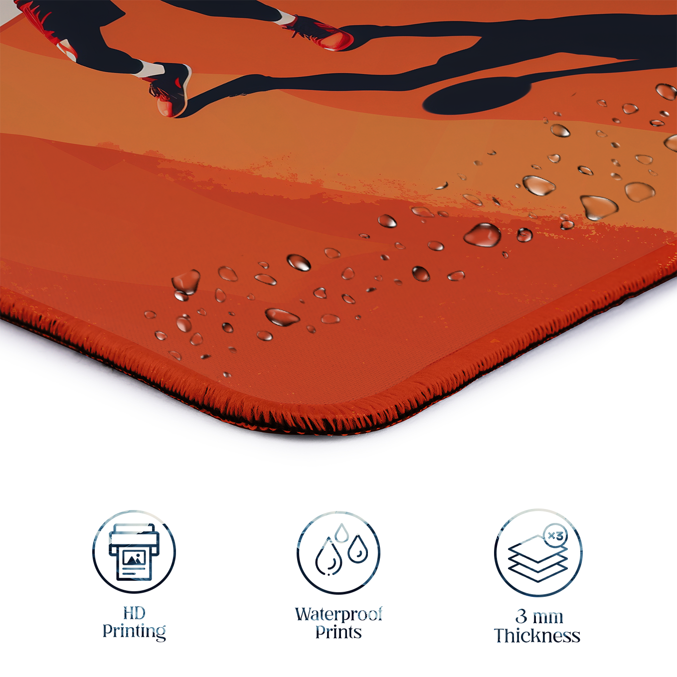 Streetball Hustle Art – Set of 2 Stitched Gaming Mouse Pads with Anti-Slip Rubber Base and Waterproof Surface