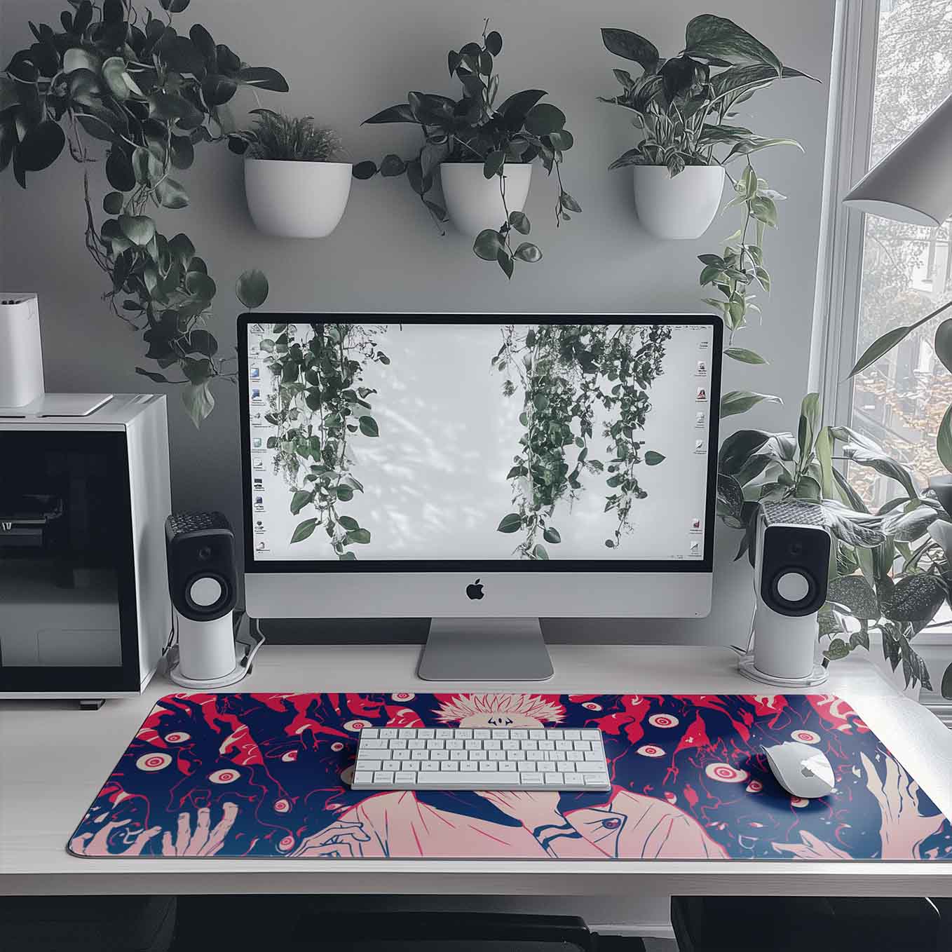 Sukuna Jujutsu Kaisen XXXL Deskpad – 36x14 Inches Extra Large Mouse Pad with Non-Slip Rubber base, Stitched Edges, Waterproof Surface – Ideal for Gaming and Office Desk