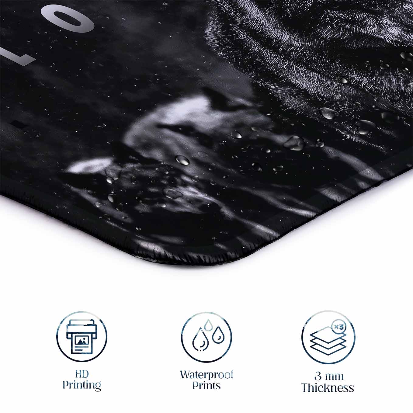 Loyalty Motivational Wolf Deskpad 23x11 Inches – Bold Black Animal Art for Office and Gaming Setup