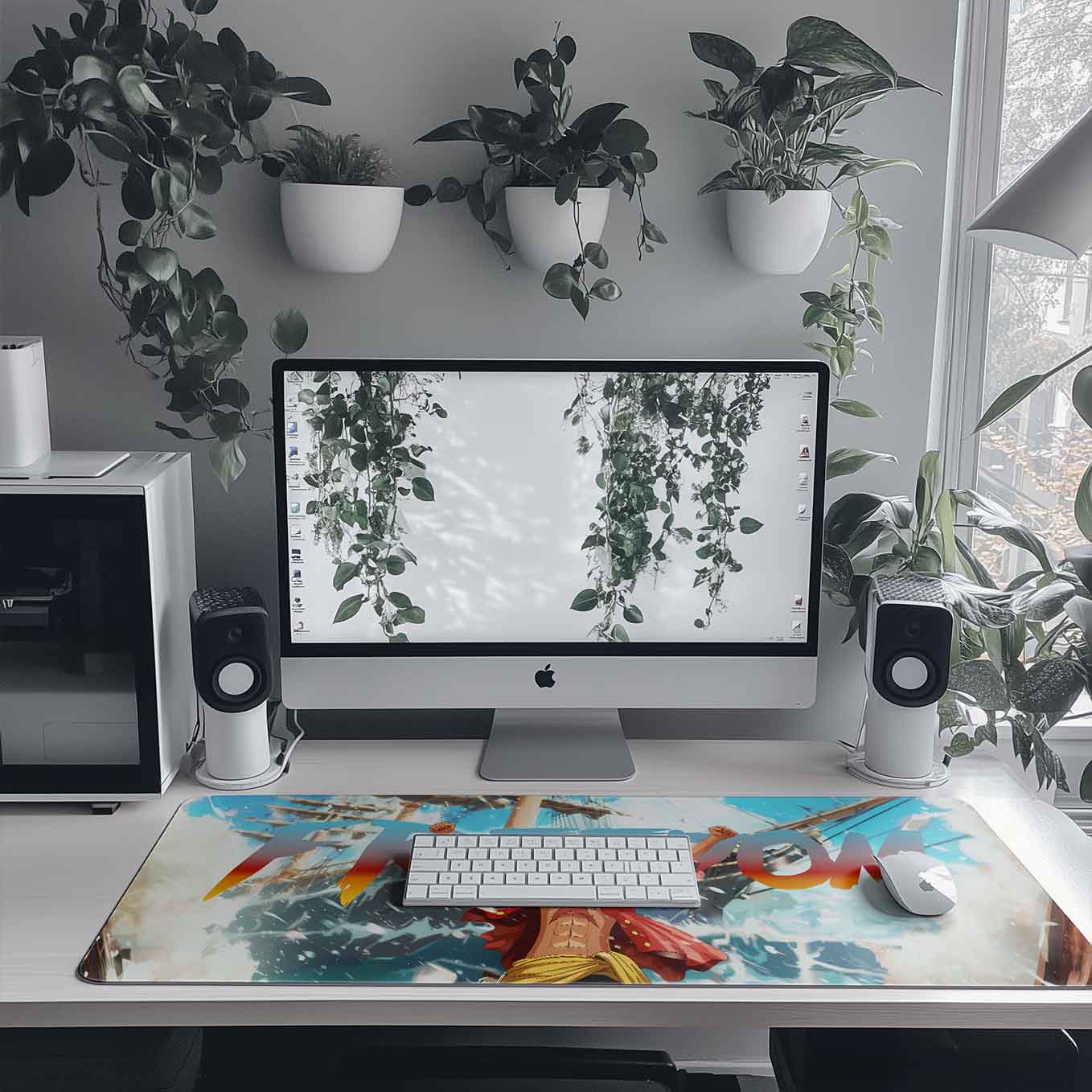 Luffy Freedom Anime XXXL Deskpad – 36x14 Inches Extra Large Mouse Pad with Non-Slip Rubber base, Stitched Edges, Waterproof Surface – Ideal for Gaming and Office Desk