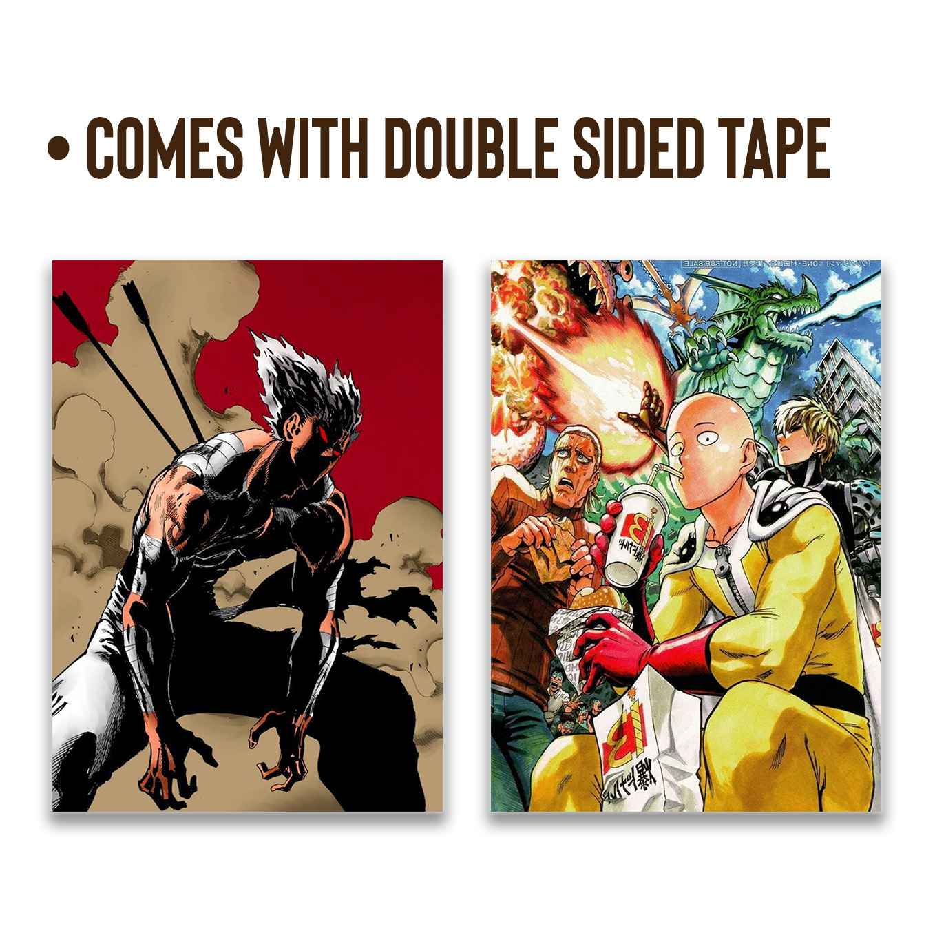 One Punch Man set of 10 Portrait posters ( 12x18, 350 GSM ) Comes with double sided tape