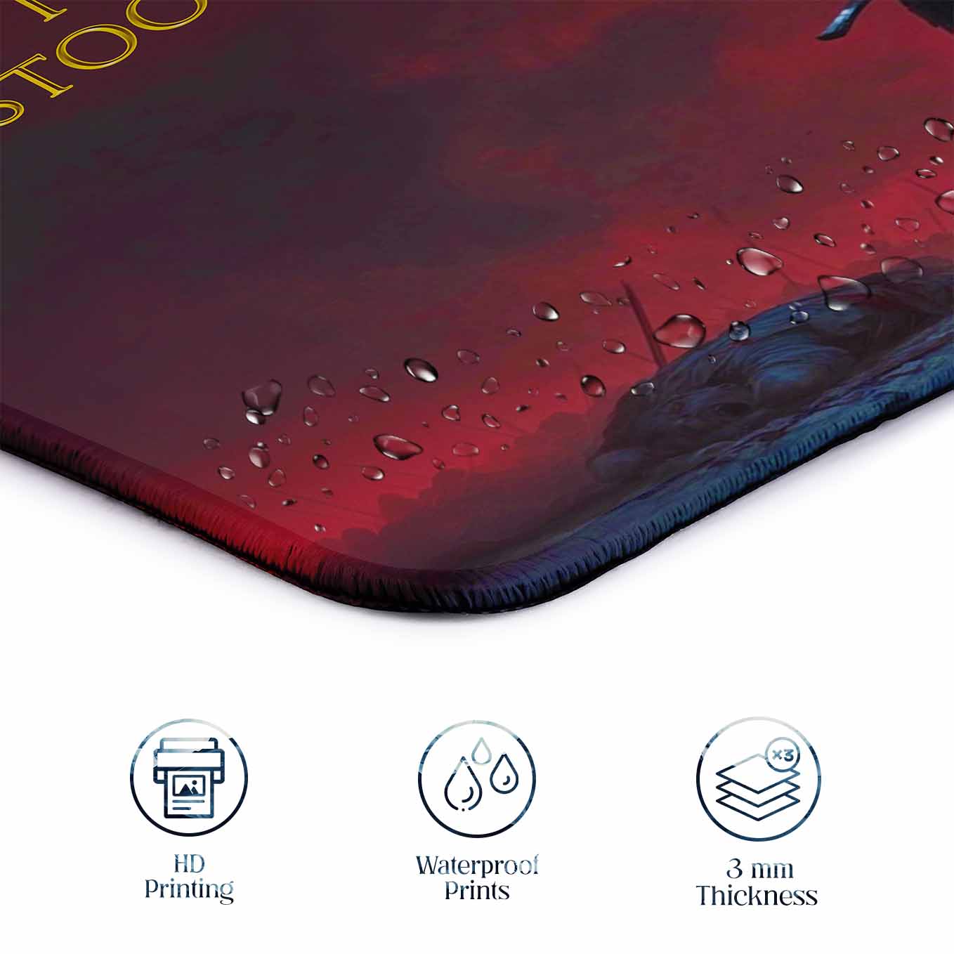 Arrows in My Back Deskpad 23x11 Inches – Red Warrior Kneel Quote for Sacrifice & Grit Office and Gaming Setup