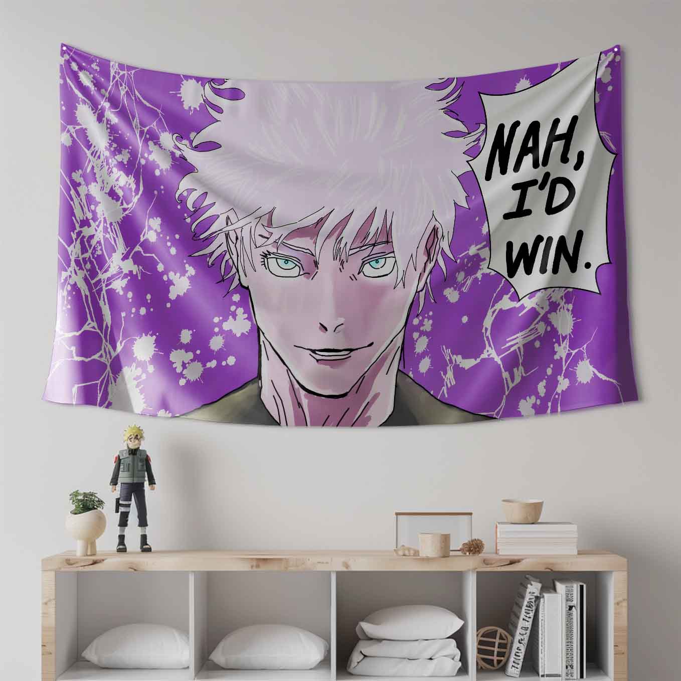 Gojo Satoru Anime Tapestry Wall Hanging – Vivid Jujutsu Kaisen Tapestries for Bedroom Living Room (73x43 inch) Premium Polyester Fabric