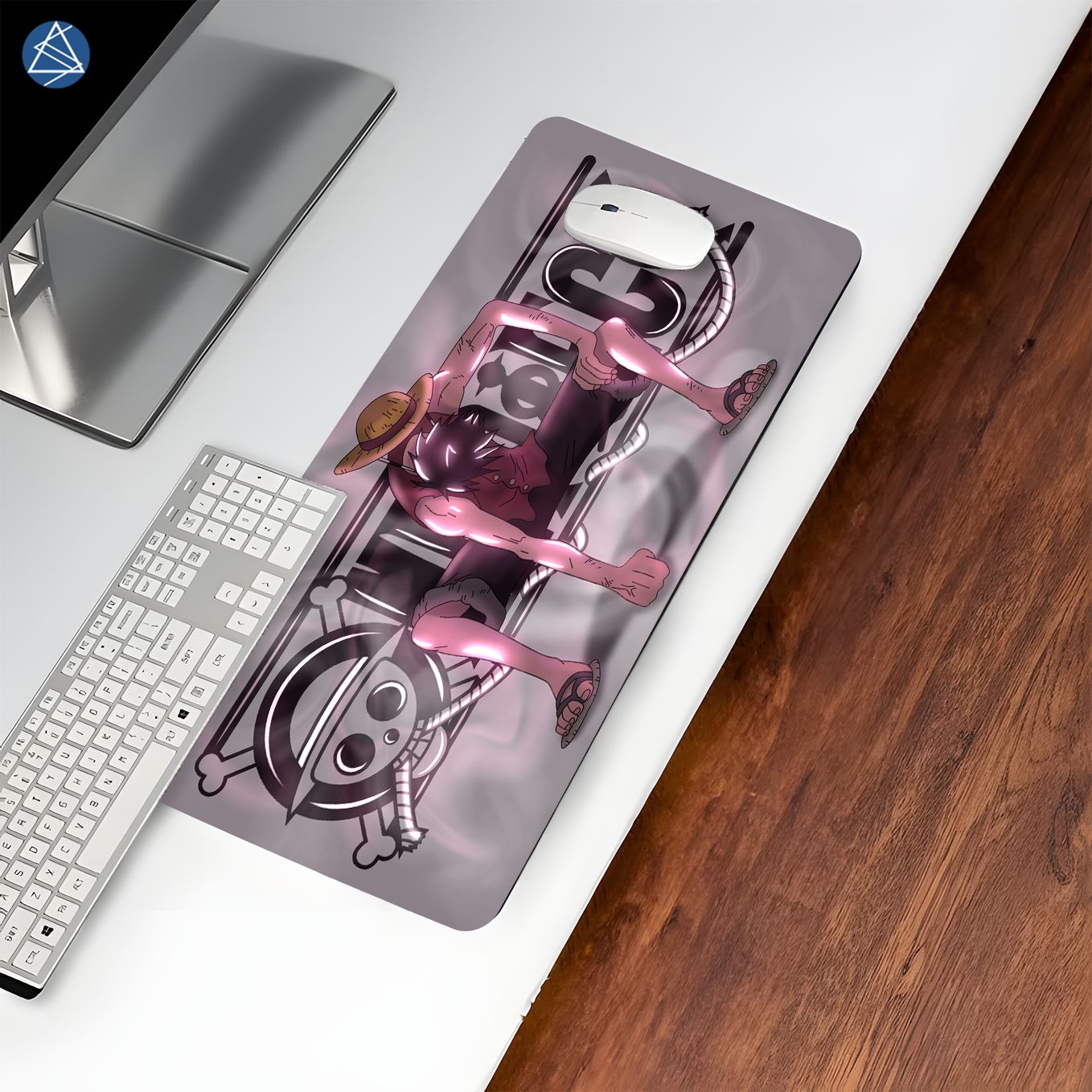 One Piece Luffy Gear 2 Mouse Pad - 23.6 x 11 Inches Desk Pad - Gaming Workstation Mat for Rubber Jet Spear Fans - Non-Slip Rubber Base - Smooth Surface for Precise Control