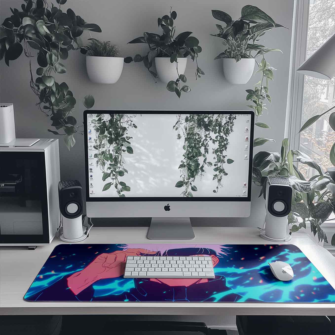 Gojo Domain Expansion Anime XXXL Deskpad – 36x14 Inches Extra Large Mouse Pad with Non-Slip Rubber base, Stitched Edges, Waterproof Surface – Ideal for Gaming and Office Desk