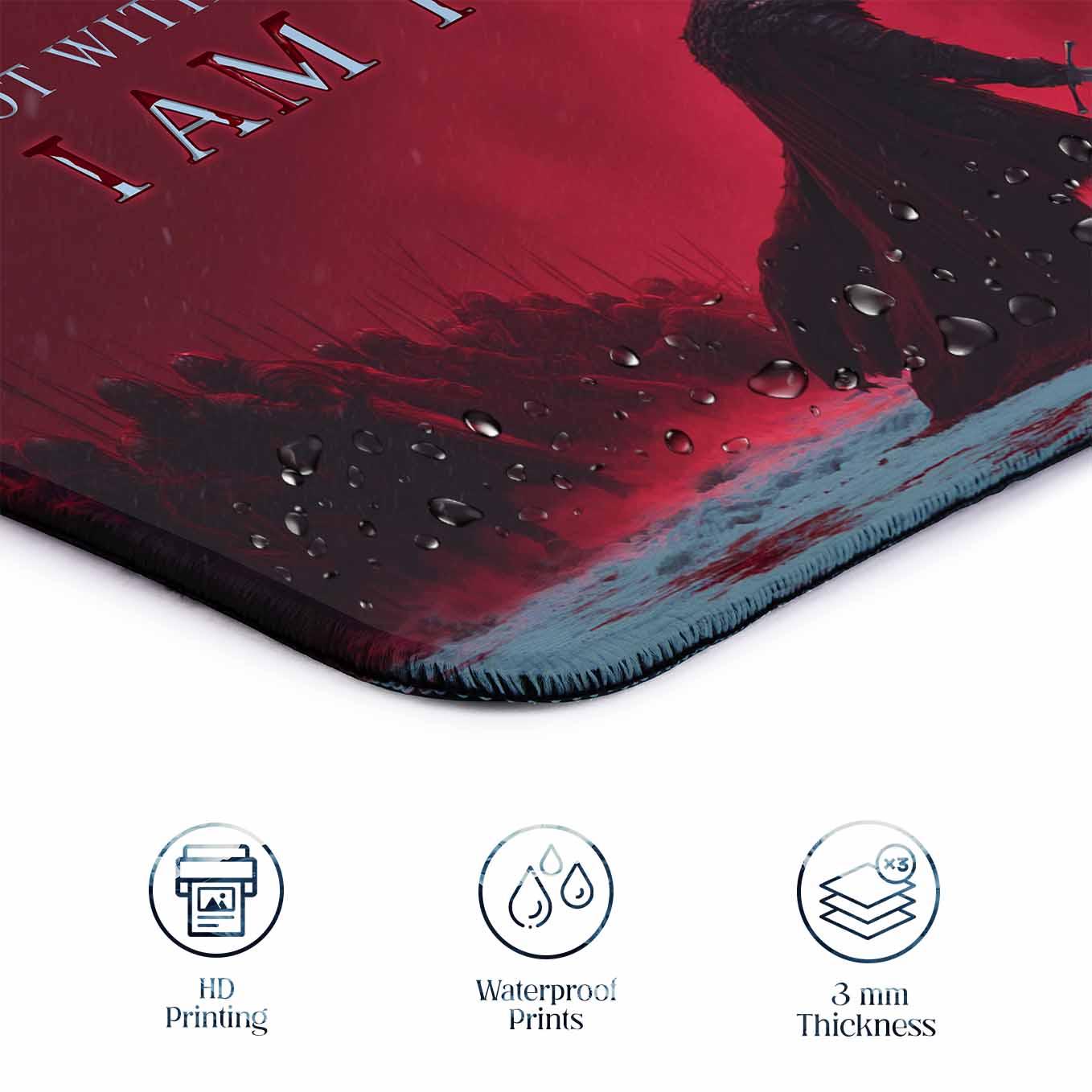 I Am the Storm Warrior Deskpad 23.6 x 11 Inches – Red Battle Design for Strength & Resilience Office and Gaming Setup
