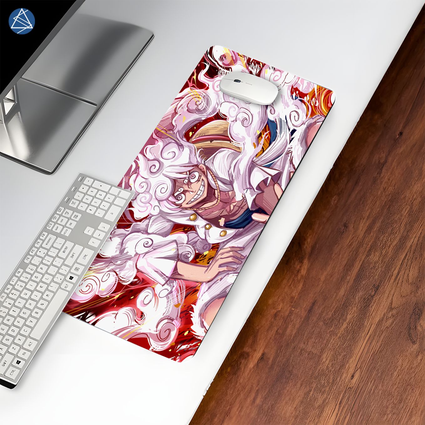 One Piece Mouse Pad - 23.6 x 11 Inches Desk Pad - Gaming and Workstation Mat for Monkey D. Luffy Gear 5 Fans - Non-Slip Rubber Base - Smooth Surface for Precise Control