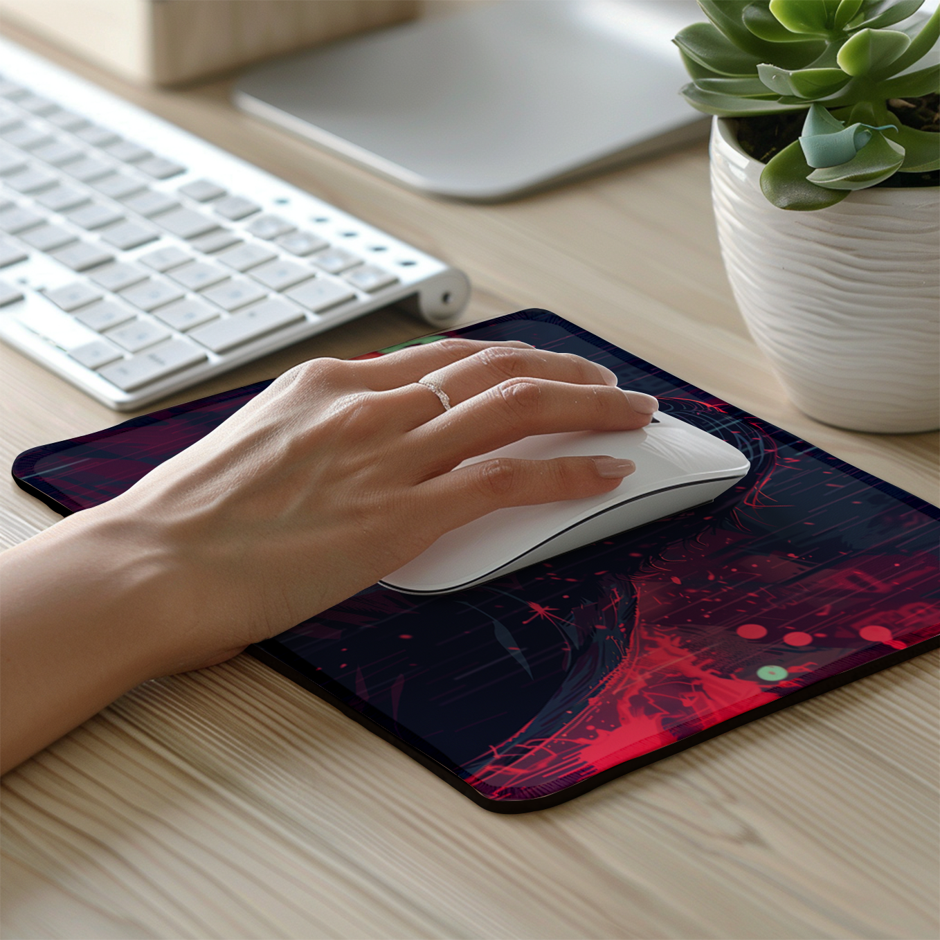 John Wick Set of 2 Stitched Gaming Mouse Pads with Anti-Slip Rubber Base and Waterproof Surface