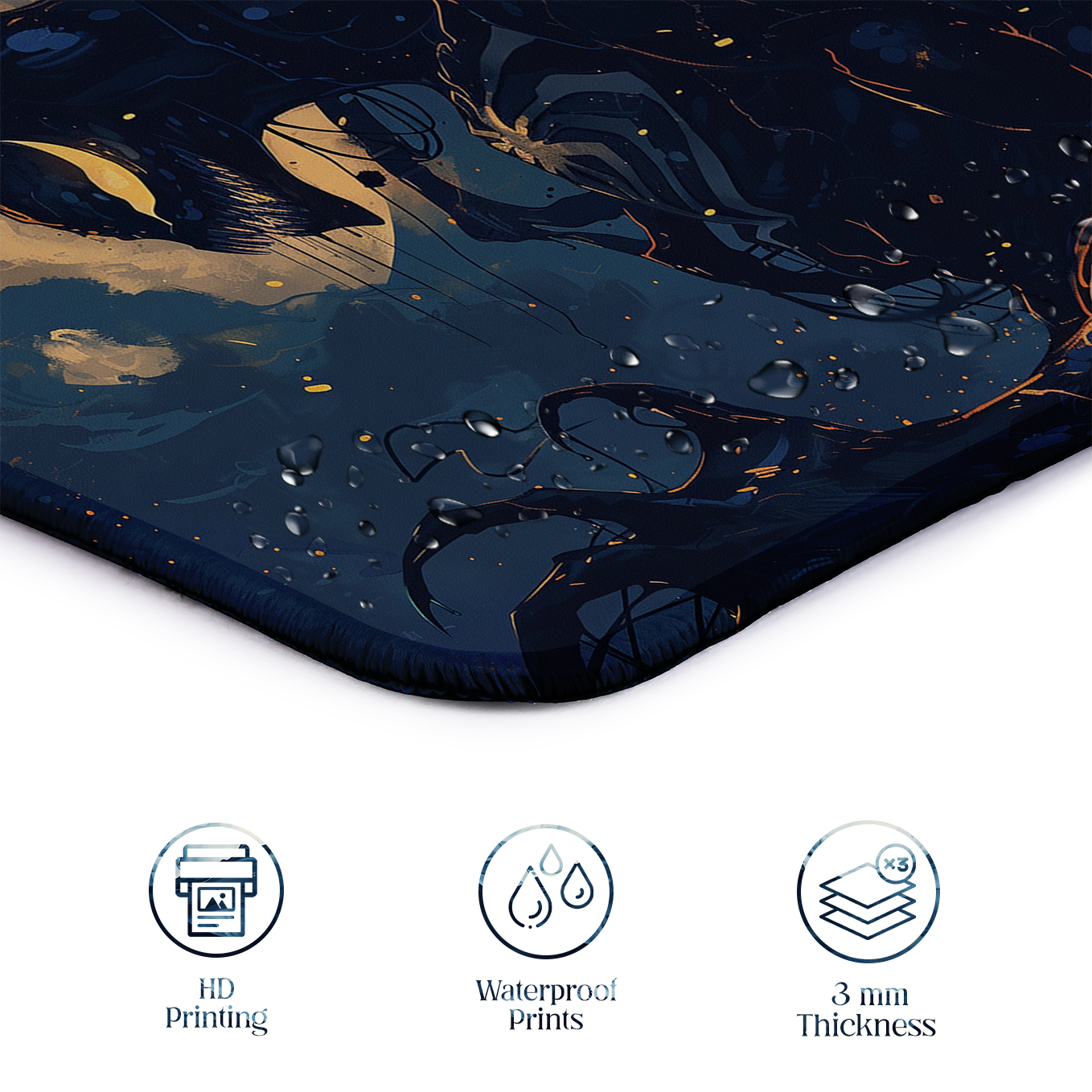 Venom Set of 2 Stitched Gaming Mouse Pads with Anti-Slip Rubber Base and Waterproof Surface