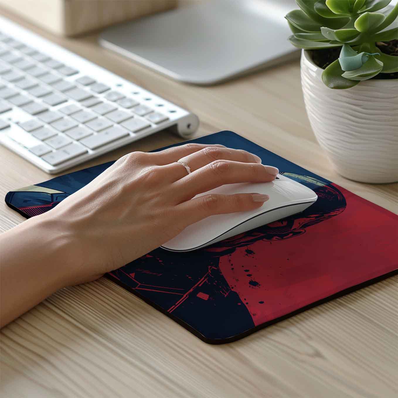 Captain America Set of 2 Stitched Gaming Mouse Pads with Anti-Slip Rubber Base and Waterproof Surface