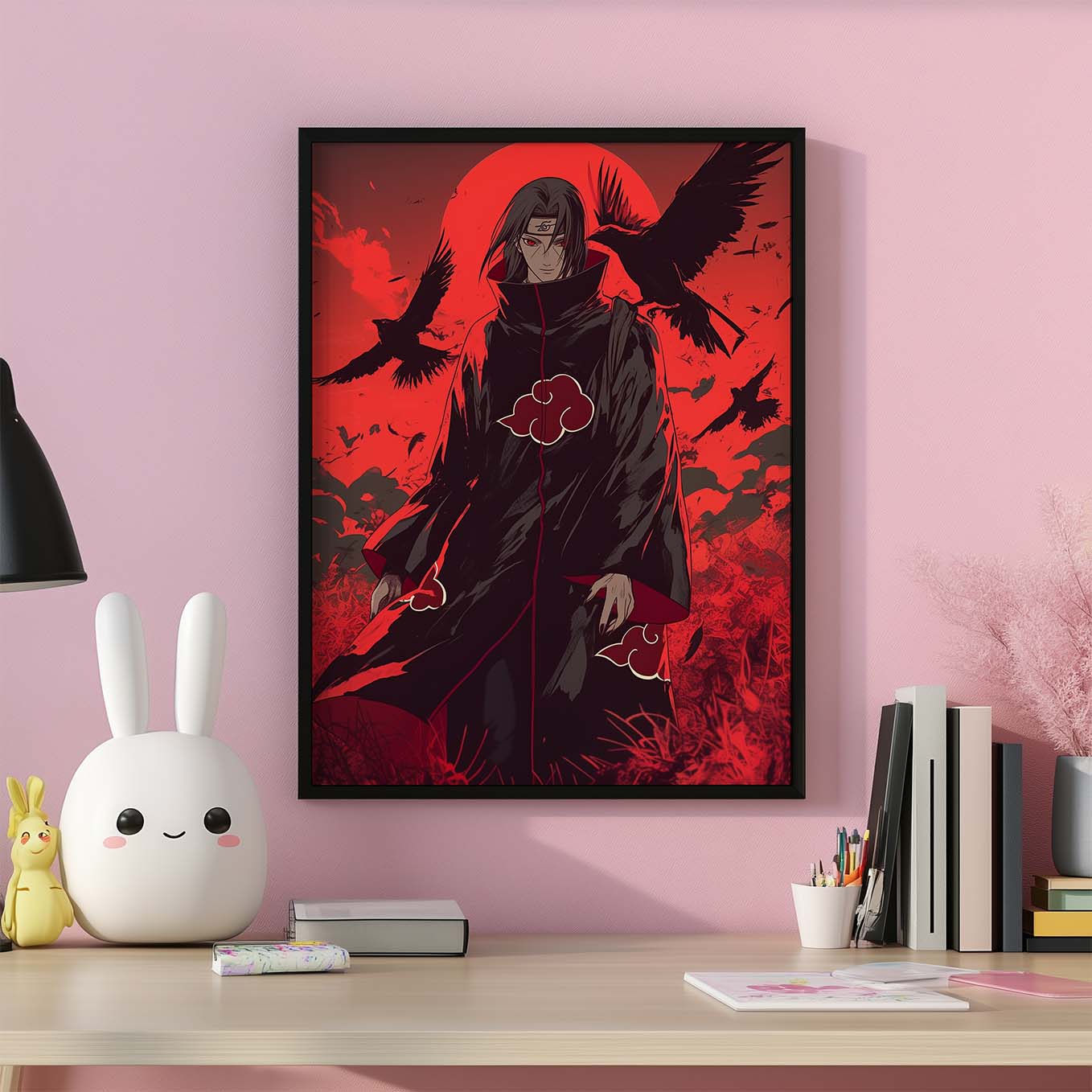 Itachi Uchiha Akatsuki Poster art framed 12x18-Inch, Plexi-Glass