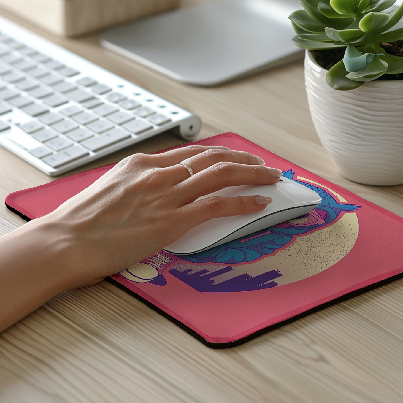 Cute Owls – Set of 2 Stitched Anime Theme Gaming Mouse Pads with Anti-Slip Rubber Base and Waterproof Surface