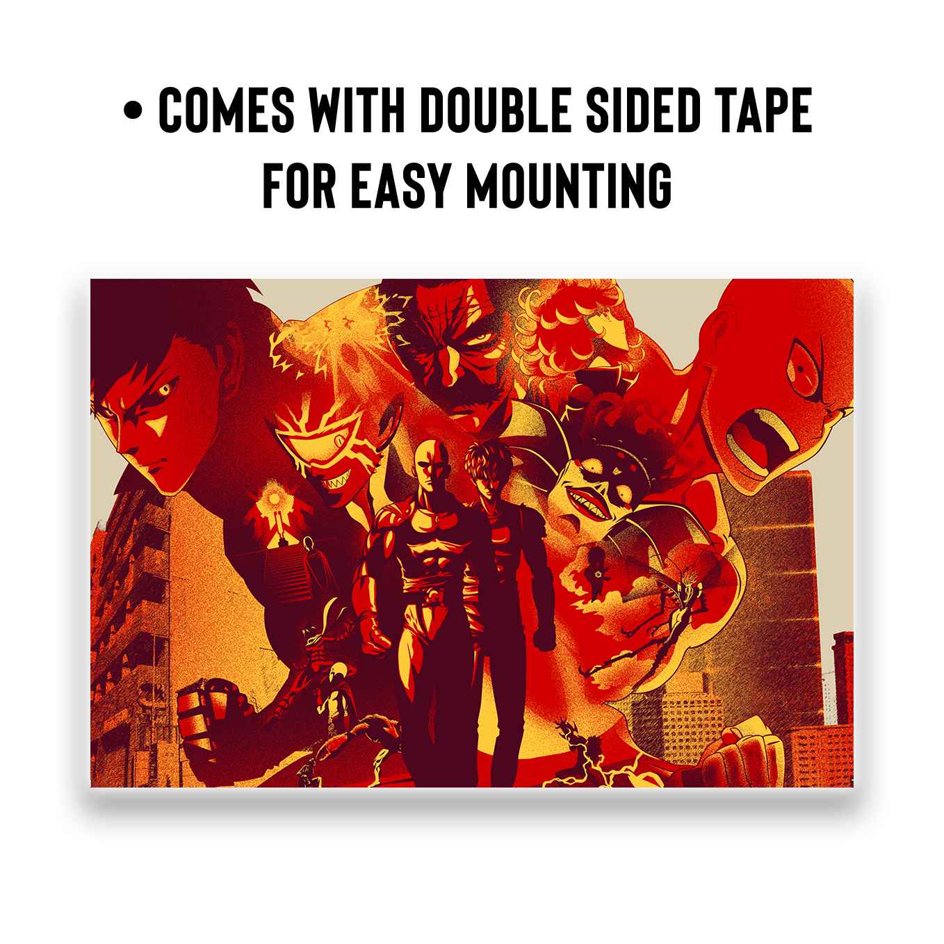 One Punch Man set of 6 Landscape posters (12x18-Inch, 350 GSM) Comes with double sided tape