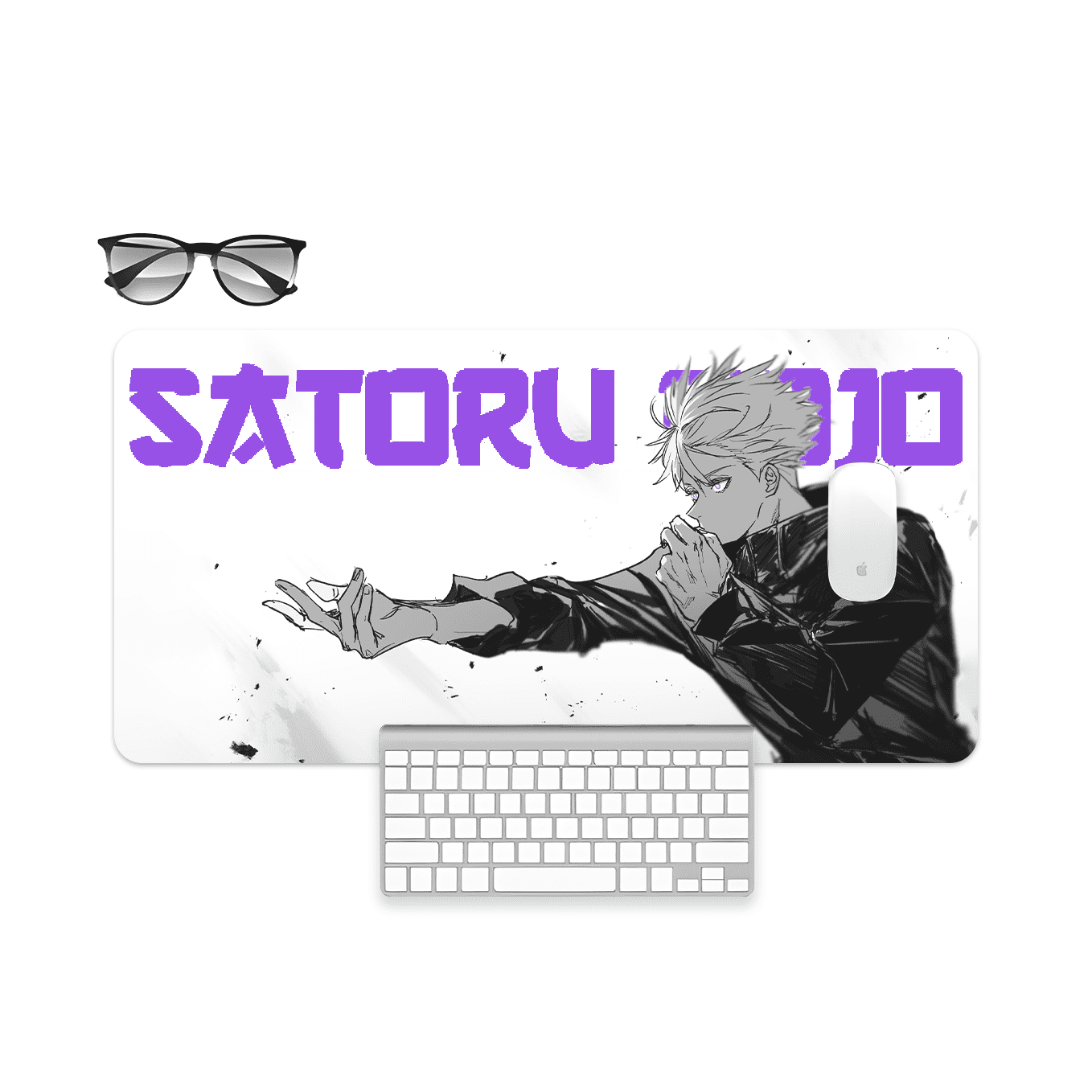 Gojo Satoru Hollow Purple Mouse Pad - 23.6 x 11 Inches Desk Pad - Gaming and Workstation Mat for Jujutsu Kaisen Fans - Non-Slip Rubber Base - Smooth Surface for Precise Control