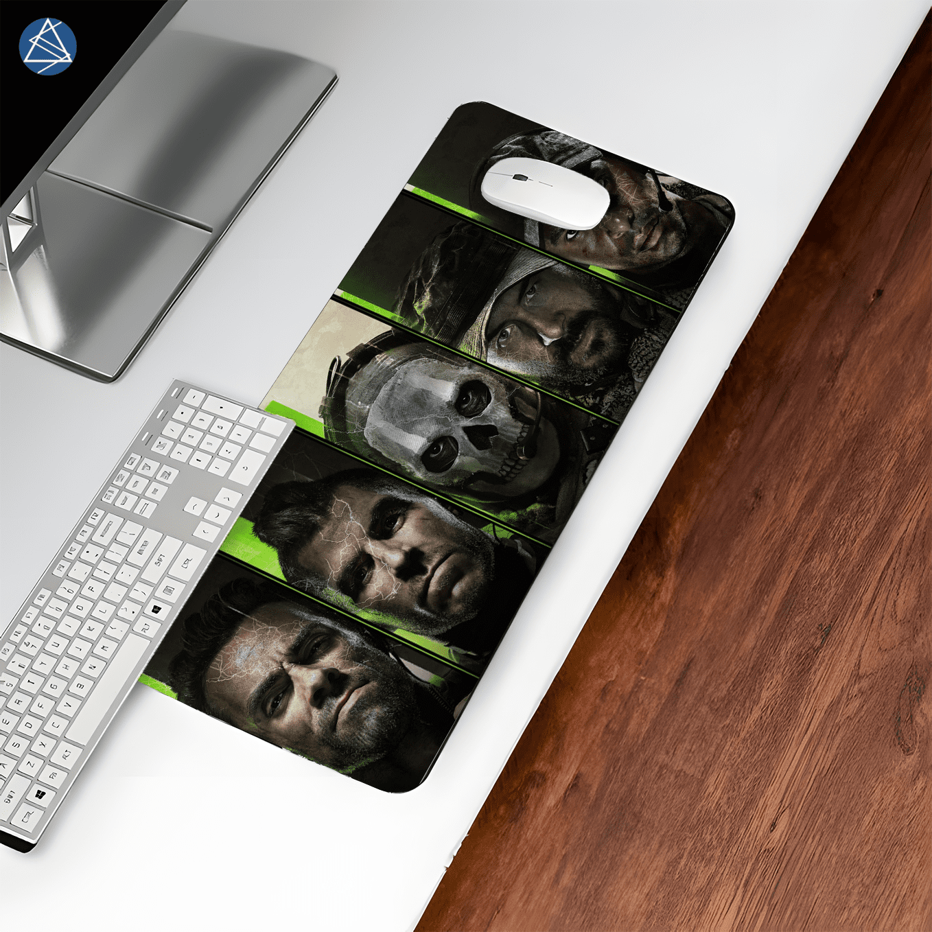 Call of Duty MW2 Ghost Art Mouse Pad - 23.6 x 11 Inches Desk Pad - Gaming and Workstation Mat for Action Fans - Non-Slip Rubber Base - Smooth Surface for Precise Control