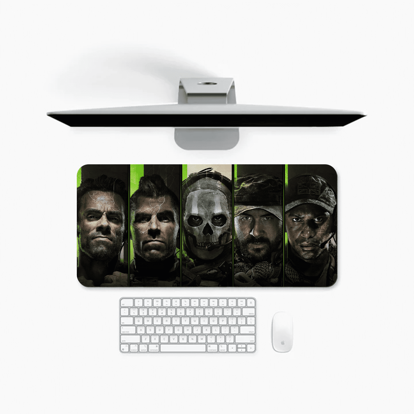 Call of Duty MW2 Ghost Art Mouse Pad - 23.6 x 11 Inches Desk Pad - Gaming and Workstation Mat for Action Fans - Non-Slip Rubber Base - Smooth Surface for Precise Control
