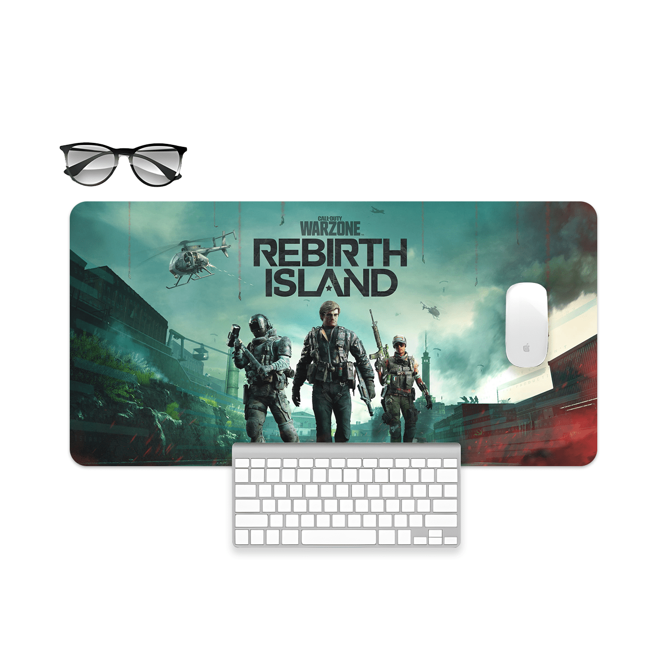 Call of Duty Rebirth Island Art Mouse Pad - 23.6 x 11 Inches Desk Pad - Gaming and Workstation Mat for Shooting Games Fans - Non-Slip Rubber Base - Smooth Surface for Precise Control
