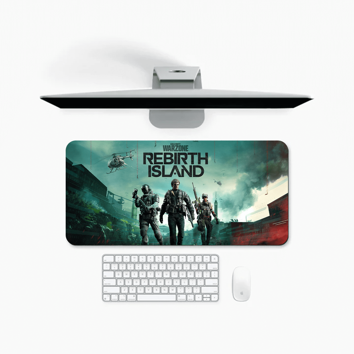 Call of Duty Rebirth Island Art Mouse Pad - 23.6 x 11 Inches Desk Pad - Gaming and Workstation Mat for Shooting Games Fans - Non-Slip Rubber Base - Smooth Surface for Precise Control