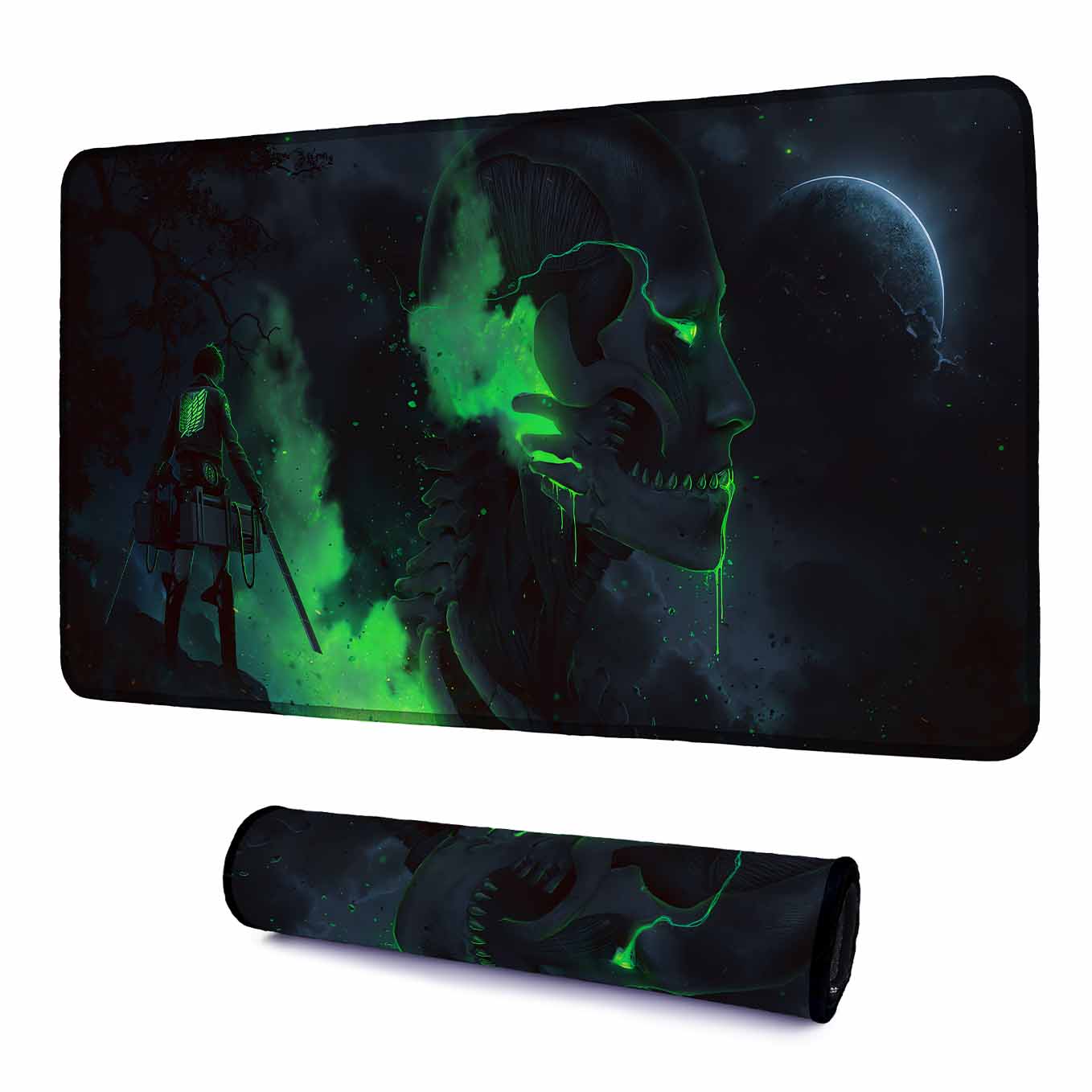 Attack on Titan Mouse Pad - 23.6 x 11 Inches Desk Pad - Gaming and Workstation Mat - Non-Slip Rubber Base - Smooth Surface for Precise Control